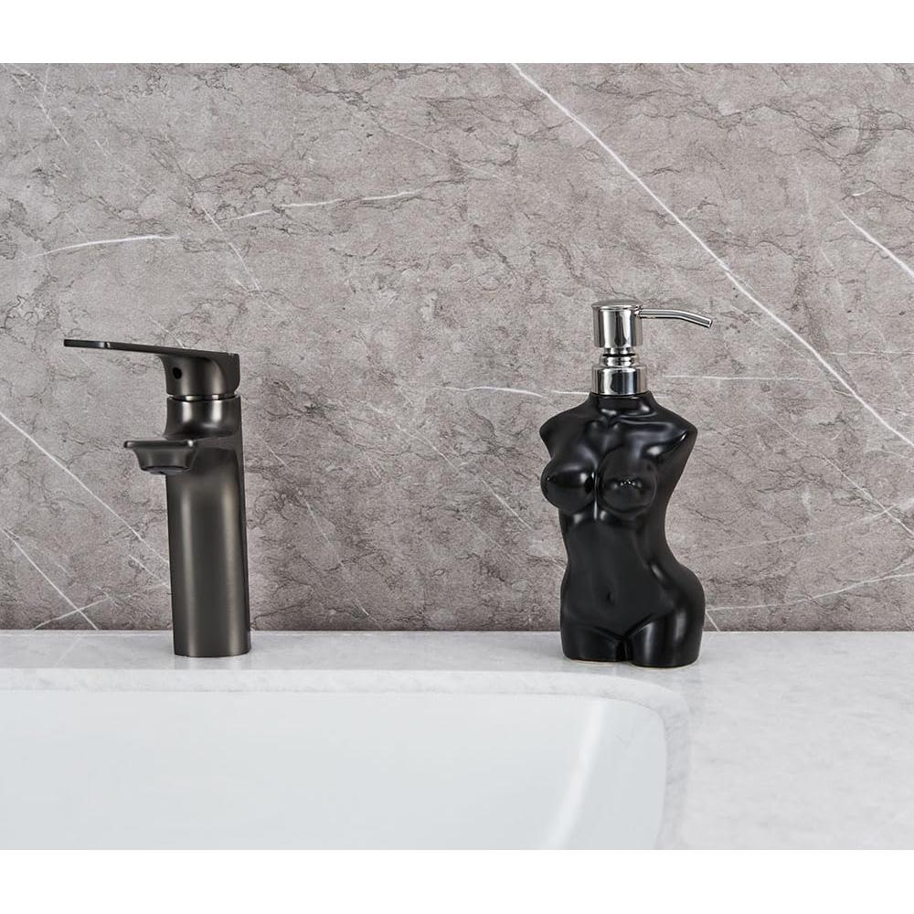 Dispensador de Jabón Cerámica NEWHENGS 300ml Negro Mate