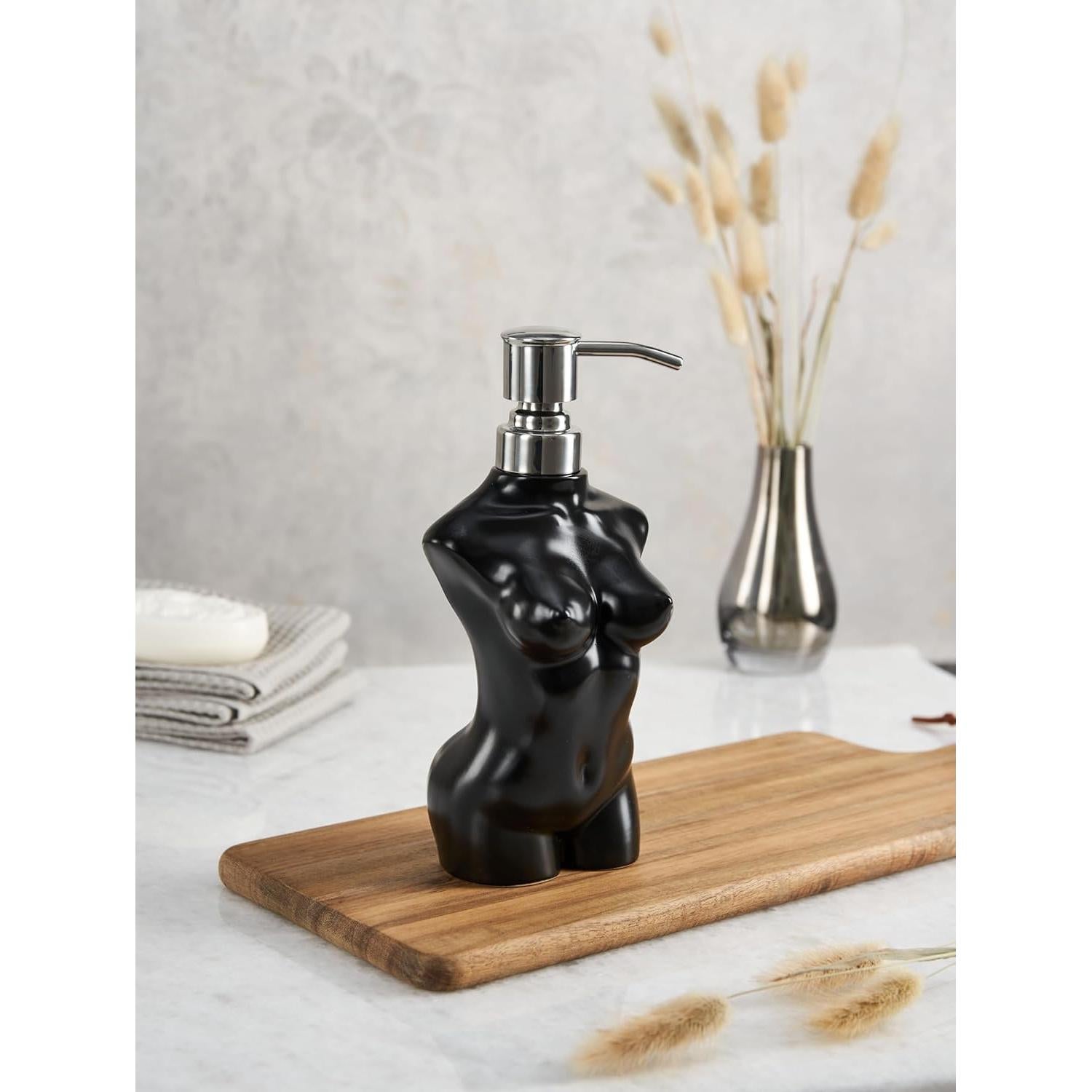 Dispensador de Jabón Cerámica NEWHENGS 300ml Negro Mate