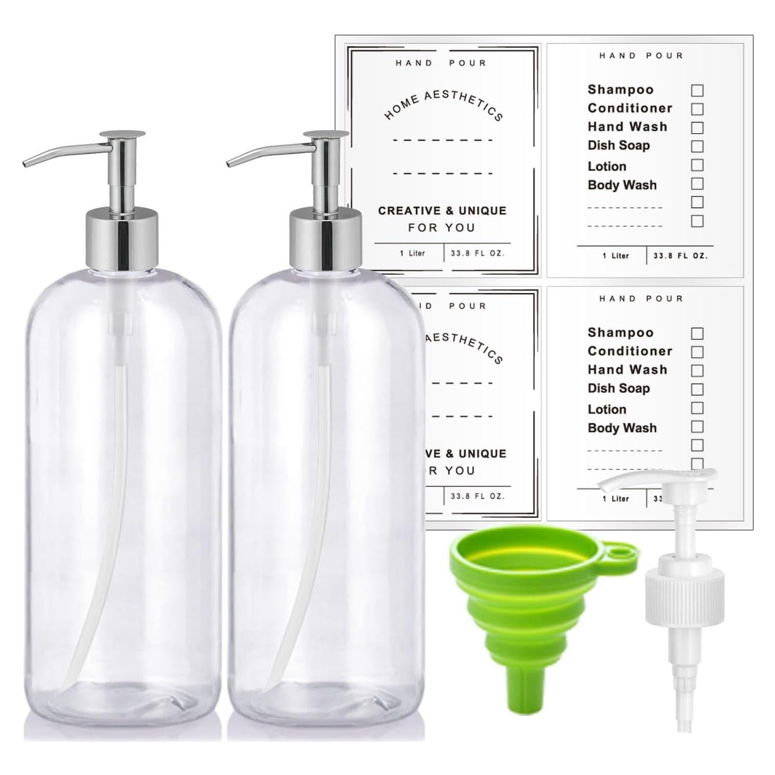 Botellas dispensadoras recargables Unalilia 1L 2pack con bomba