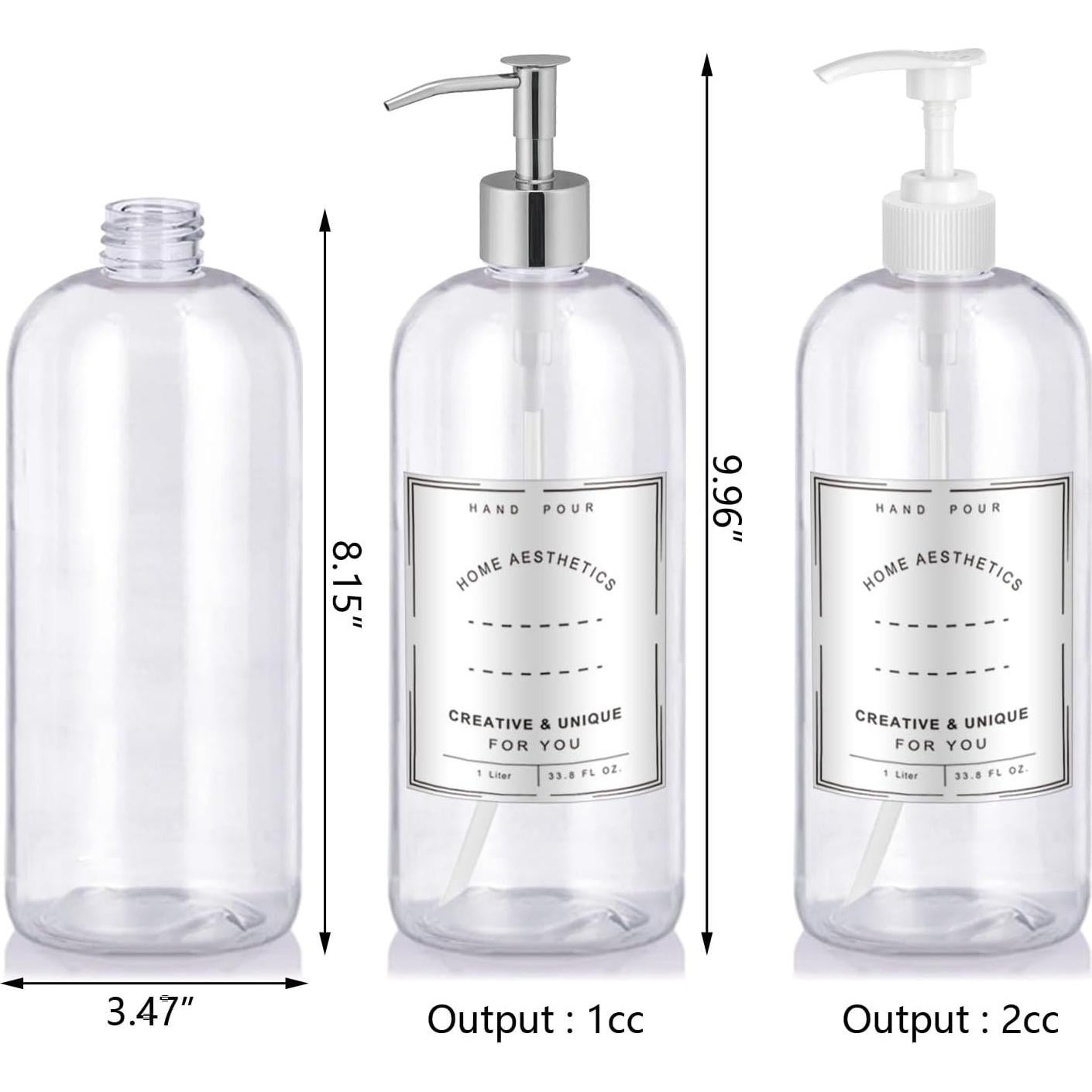 Botellas dispensadoras recargables Unalilia 1L 2pack con bomba