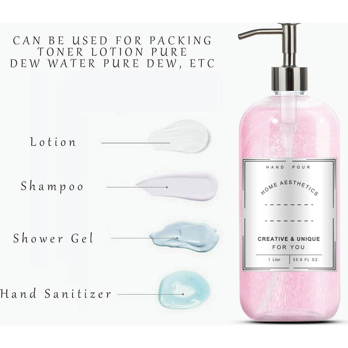 Botellas dispensadoras recargables Unalilia 1L 2pack con bomba