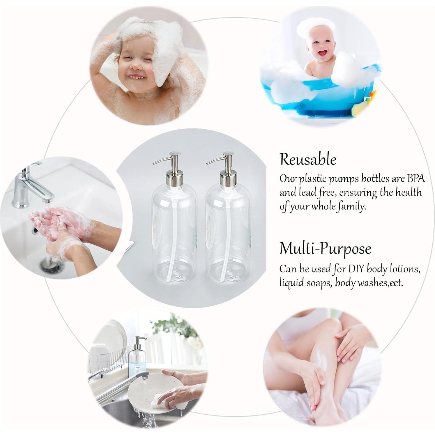 Botellas dispensadoras recargables Unalilia 1L 2pack con bomba