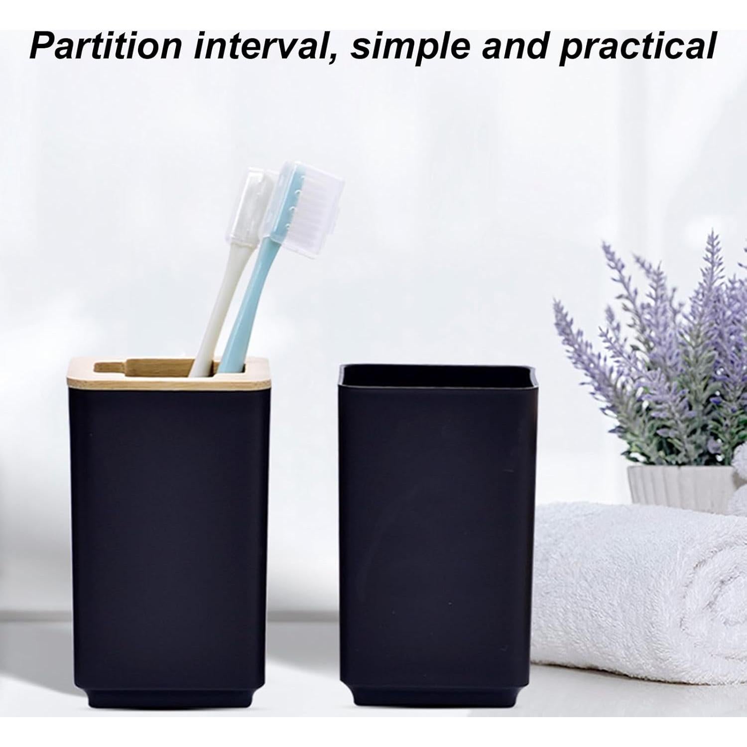 Juego de Accesorios de Baño FAMKIT Negro 9 Piezas