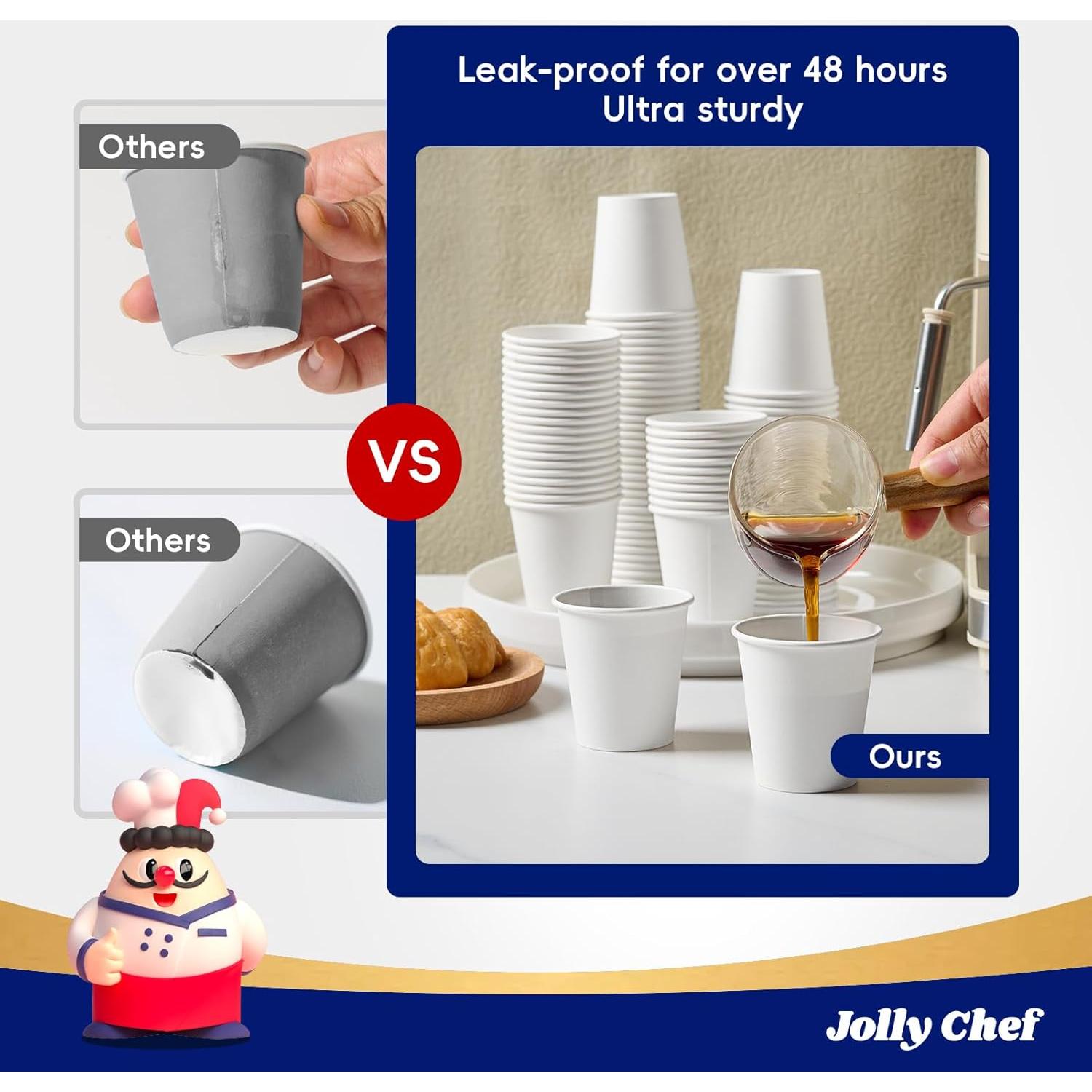 Tazas de Papel Desechables JOLLY CHEF 3oz 300 Paquetes