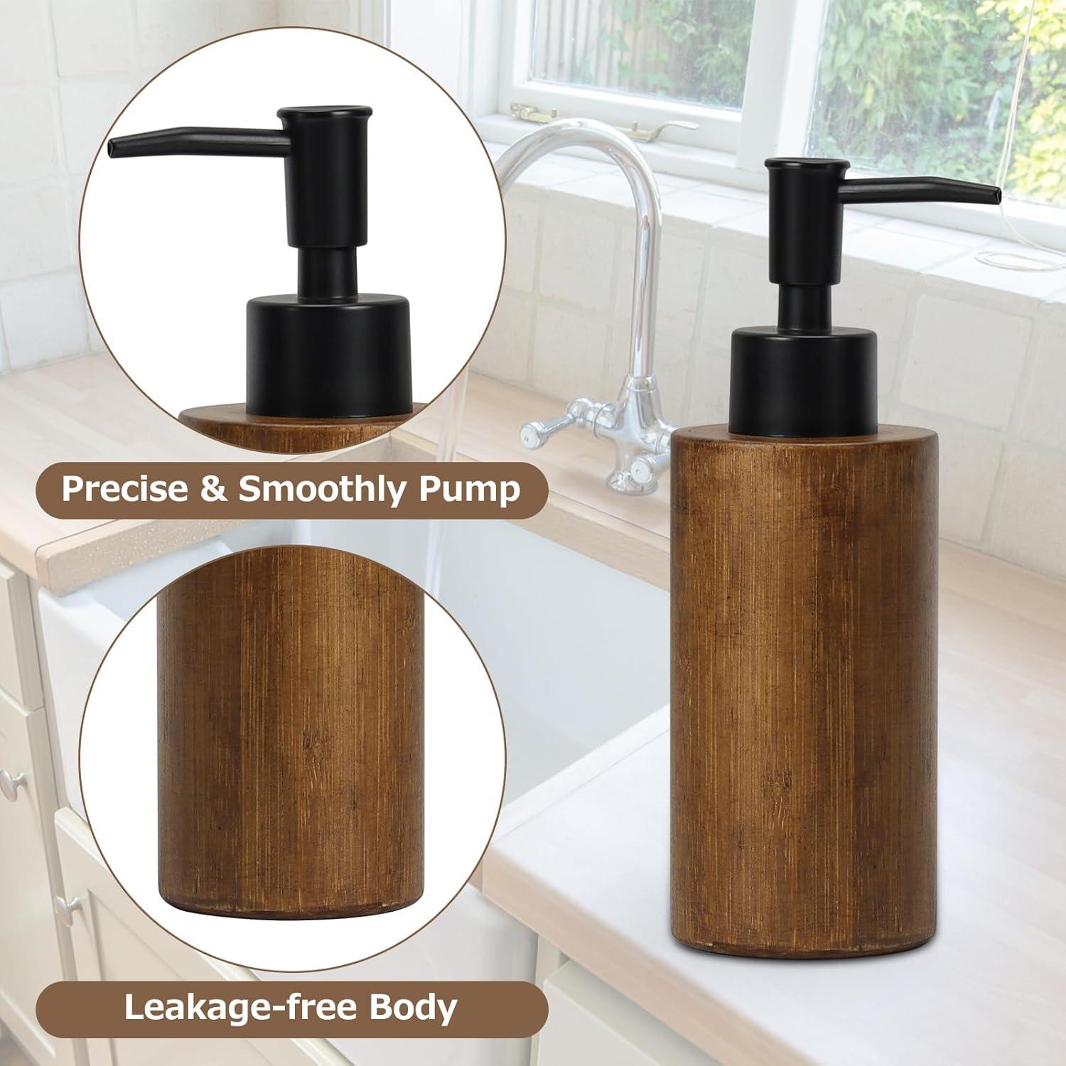 Juego de Accesorios de Baño 4 Piezas Bambú Carbonizado