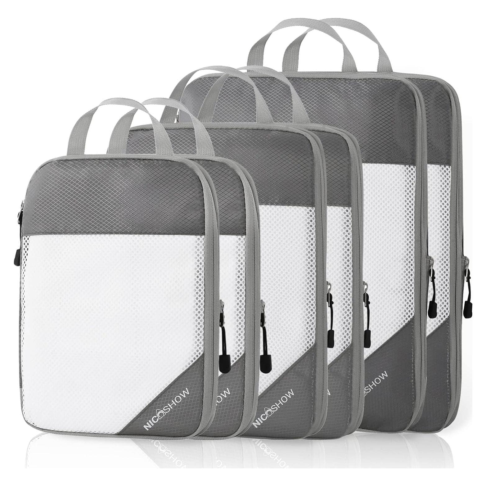 Set de 6 Cubos de Compresión NICOSHOW para Viaje Gris