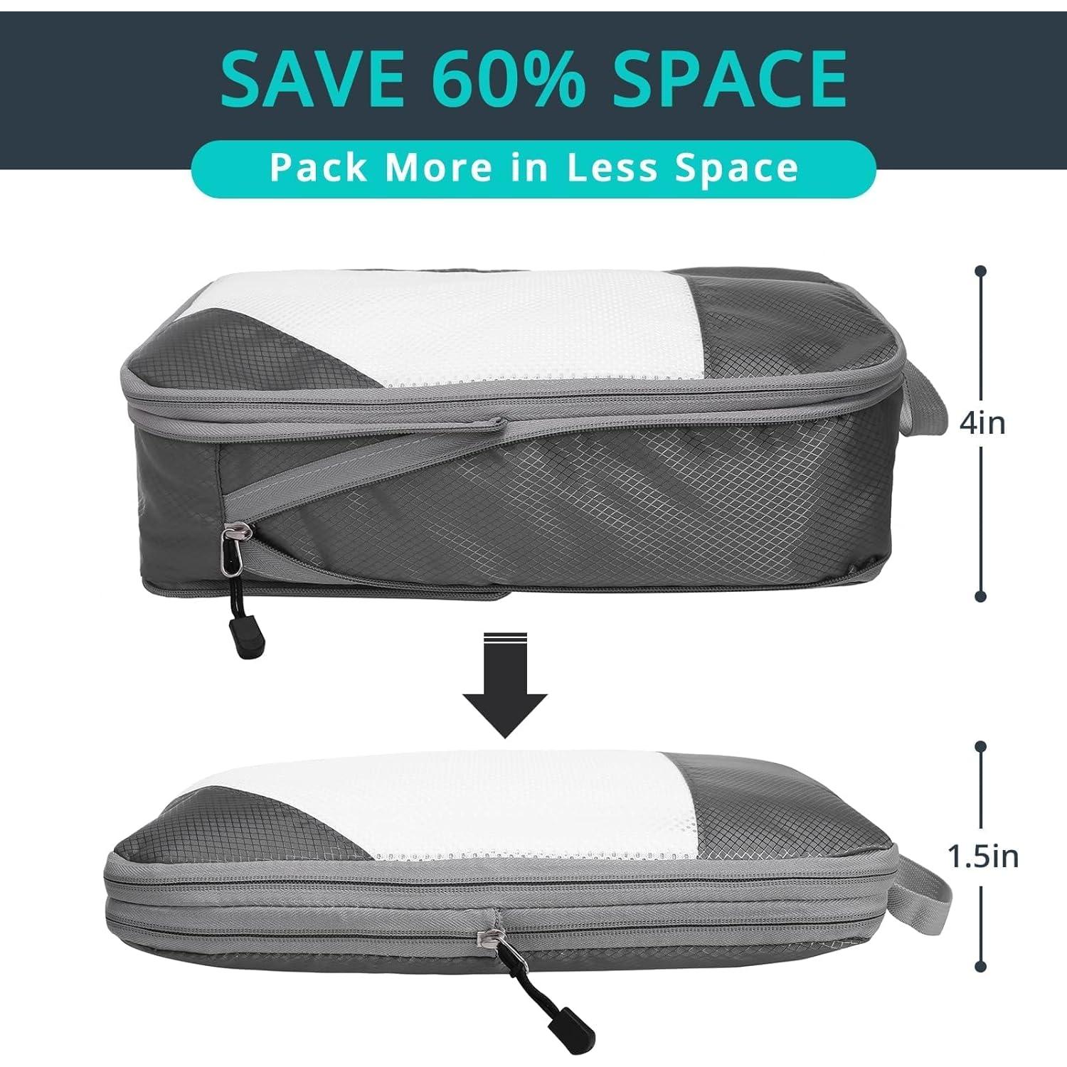 Set de 6 Cubos de Compresión NICOSHOW para Viaje Gris