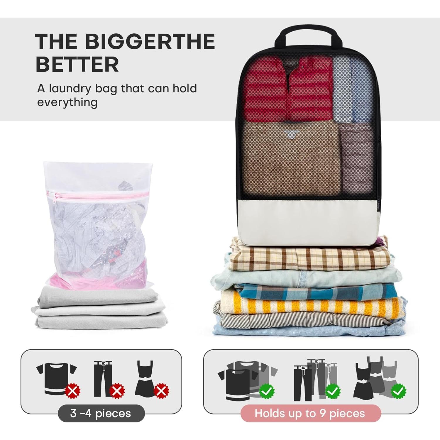 Juego de 4 Cubos de Compresión SDGFUI Beige para Viaje