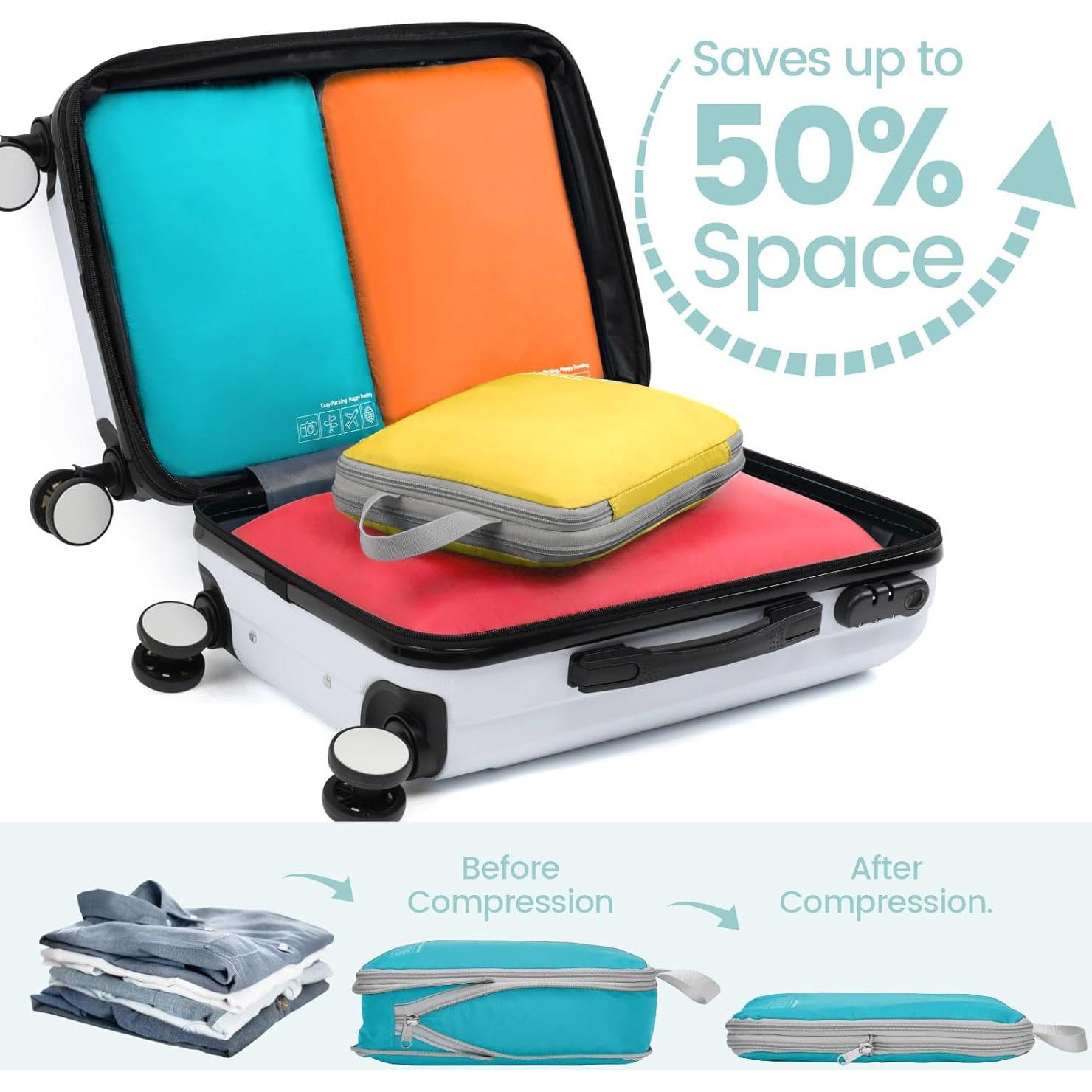 Cubos de Compresión Cambond 4 Set Viaje Organizador 45x32 cm