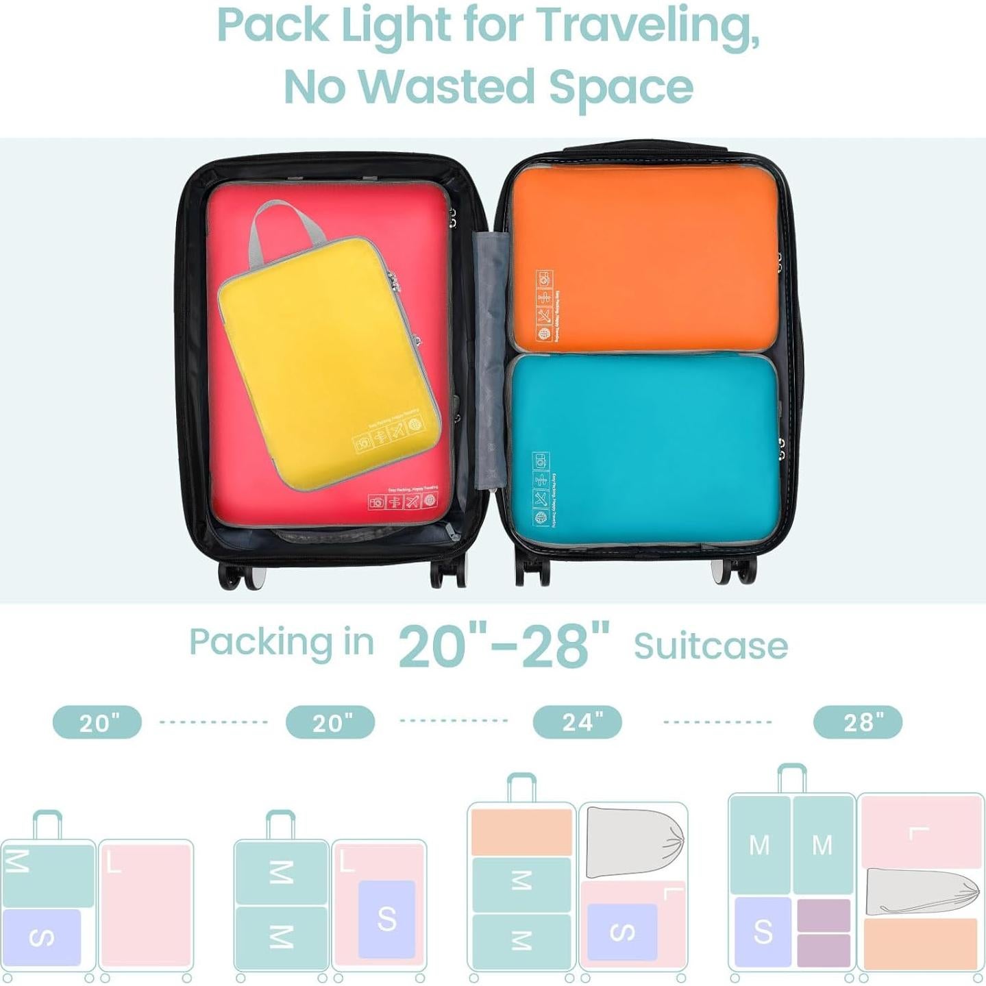 Cubos de Compresión Cambond 4 Set Viaje Organizador 45x32 cm