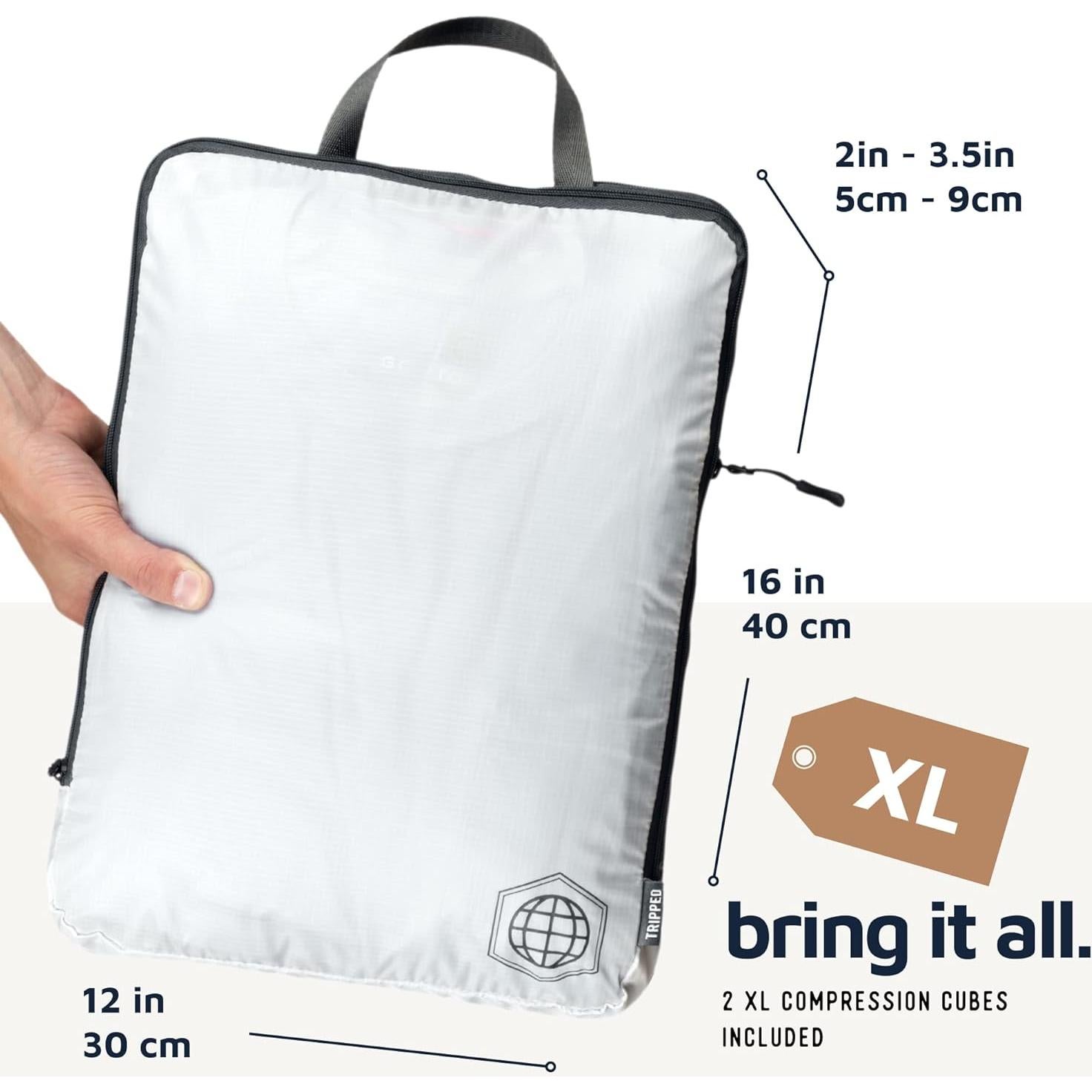 Cubos de Compresión Grandes TRIPPED 4 Piezas Nylon Blanco