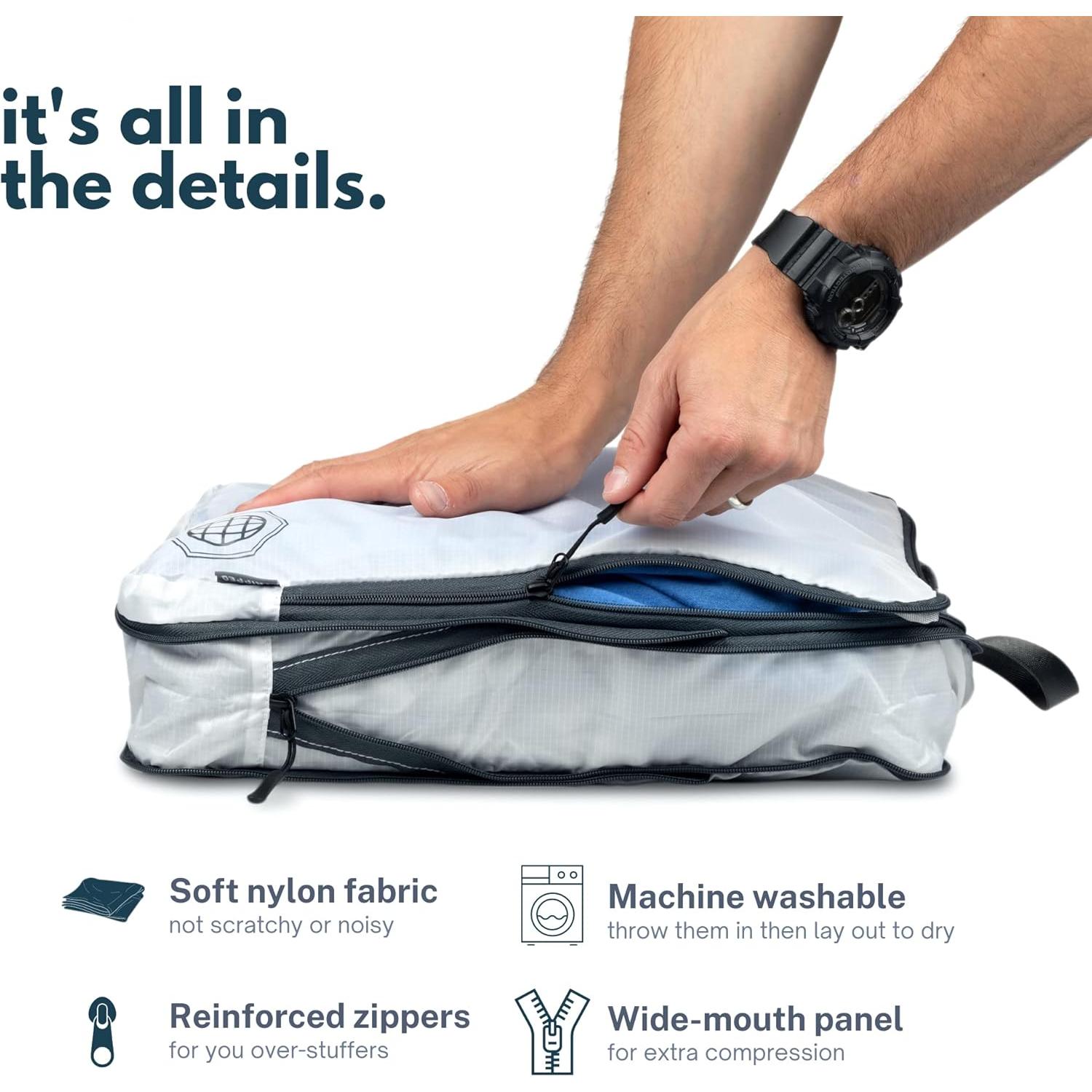 Cubos de Compresión Grandes TRIPPED 4 Piezas Nylon Blanco