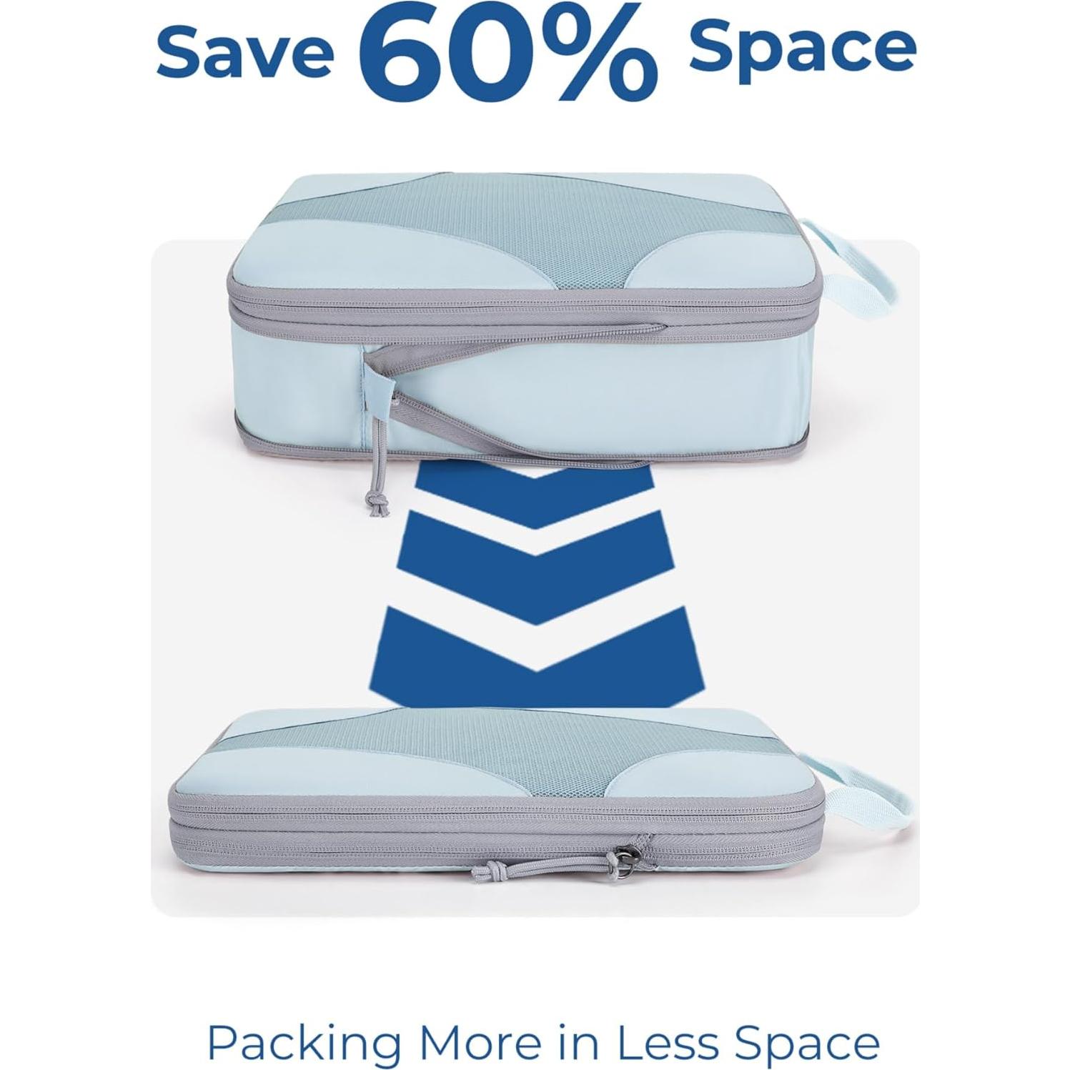 Cubos de Compresión BAGSMART 6-Pack para Viajes 1L+2M+2S