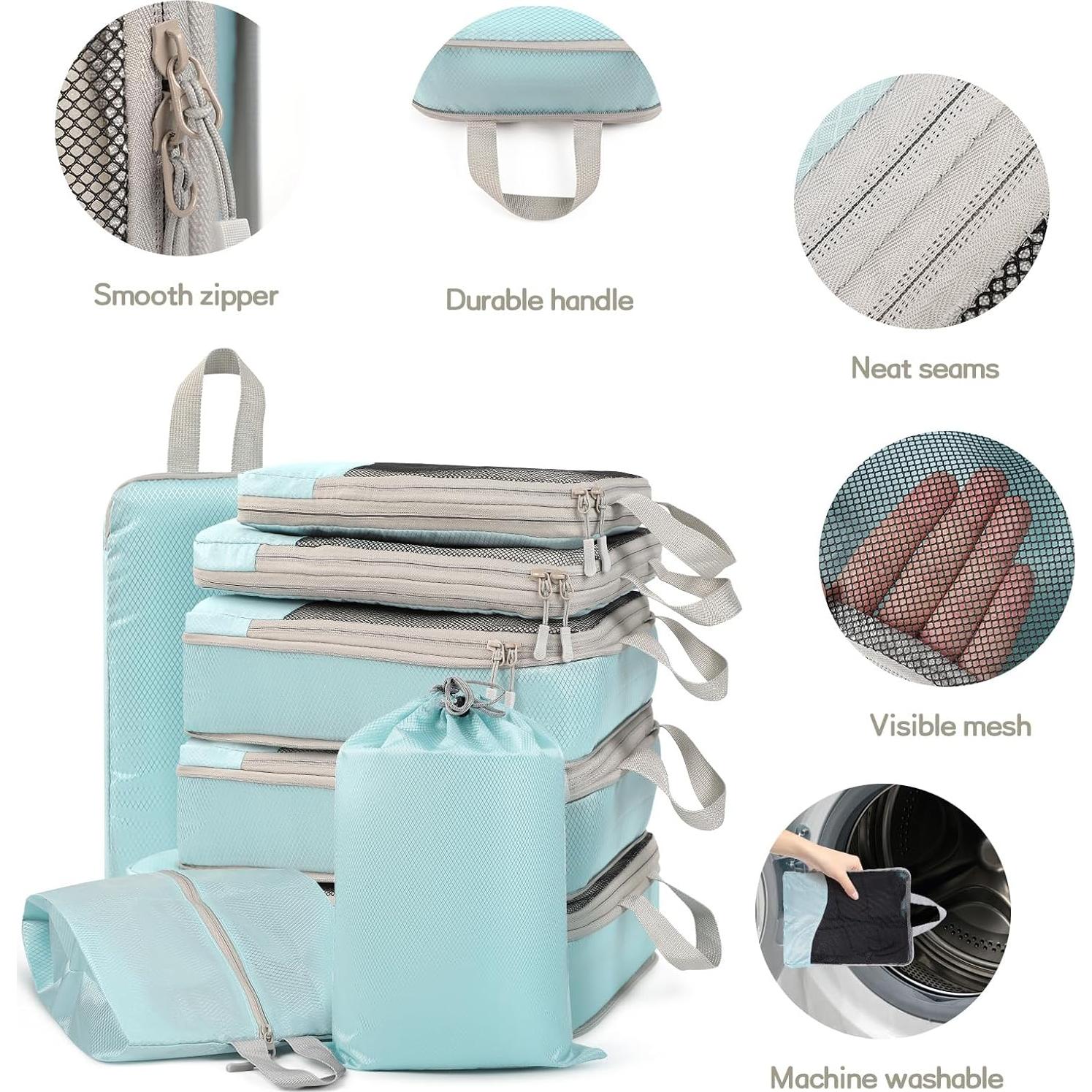 Cubos de Compresión HWAEYEM 8 Set para Empacar Viajes