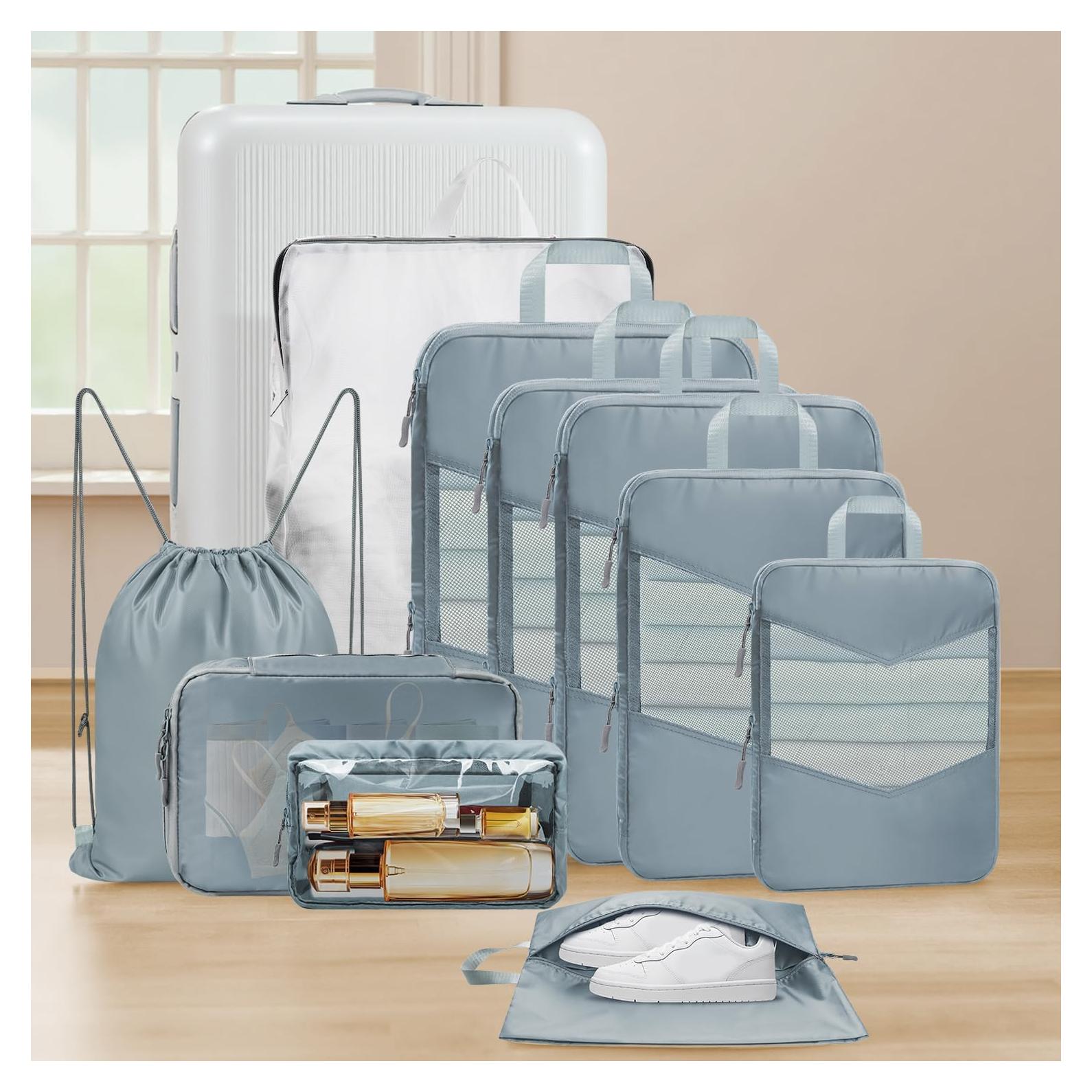 Set de 10 Cubos de Compresión Neatevday para Empacar Gris