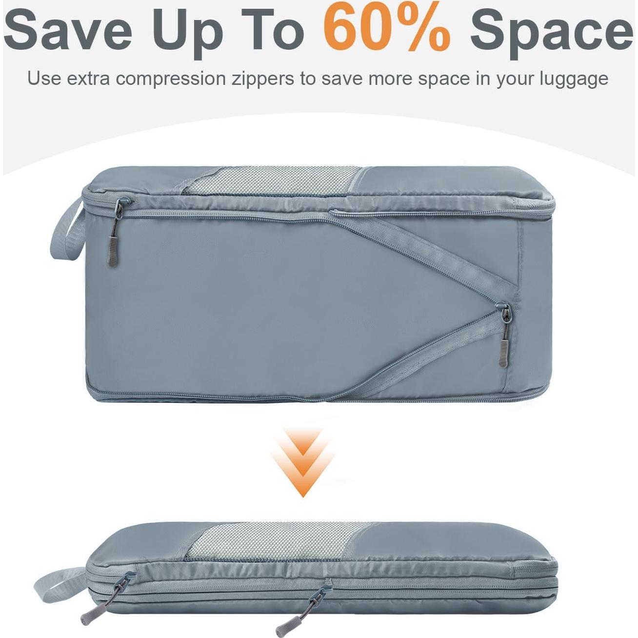 Set de 10 Cubos de Compresión Neatevday para Empacar Gris