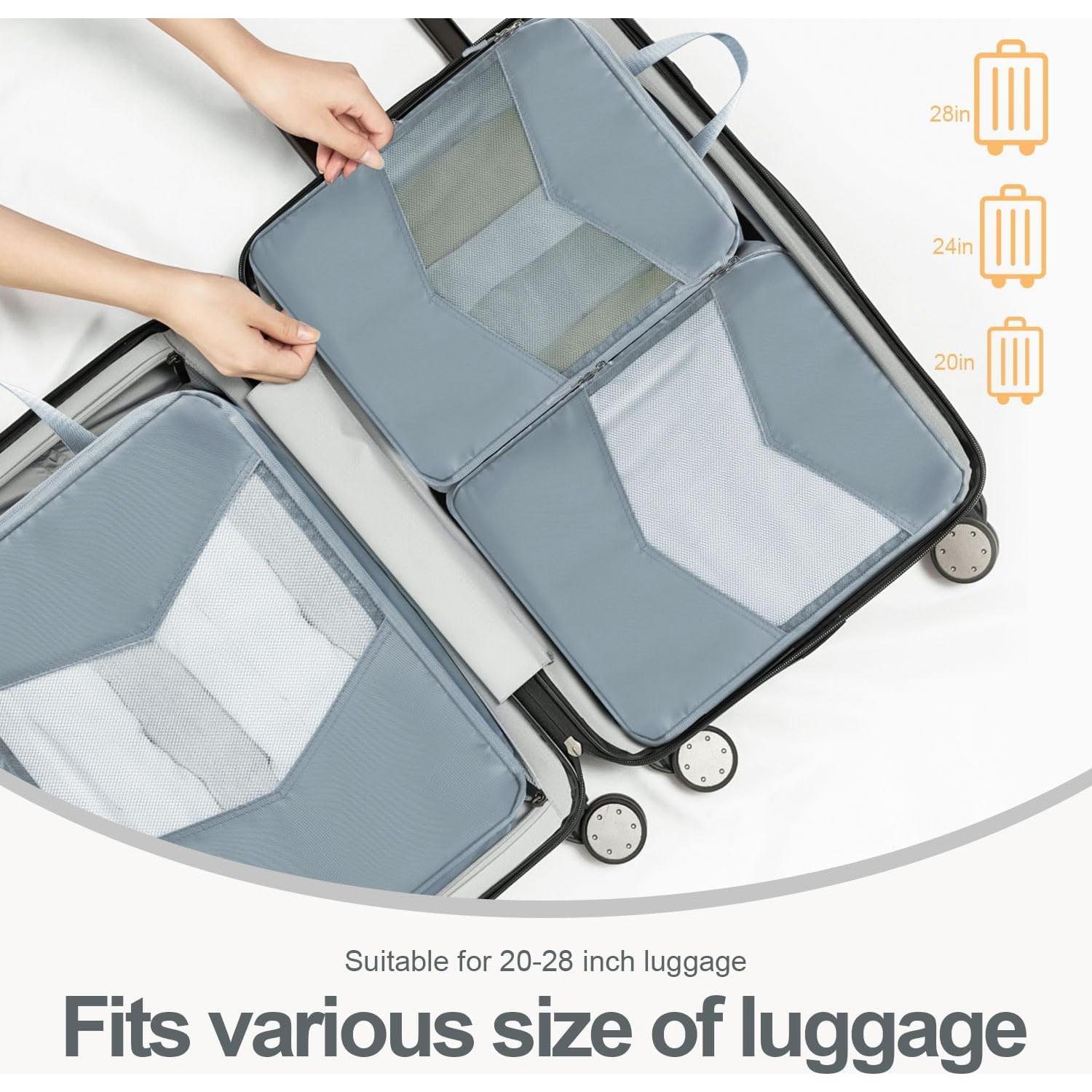 Set de 10 Cubos de Compresión Neatevday para Empacar Gris