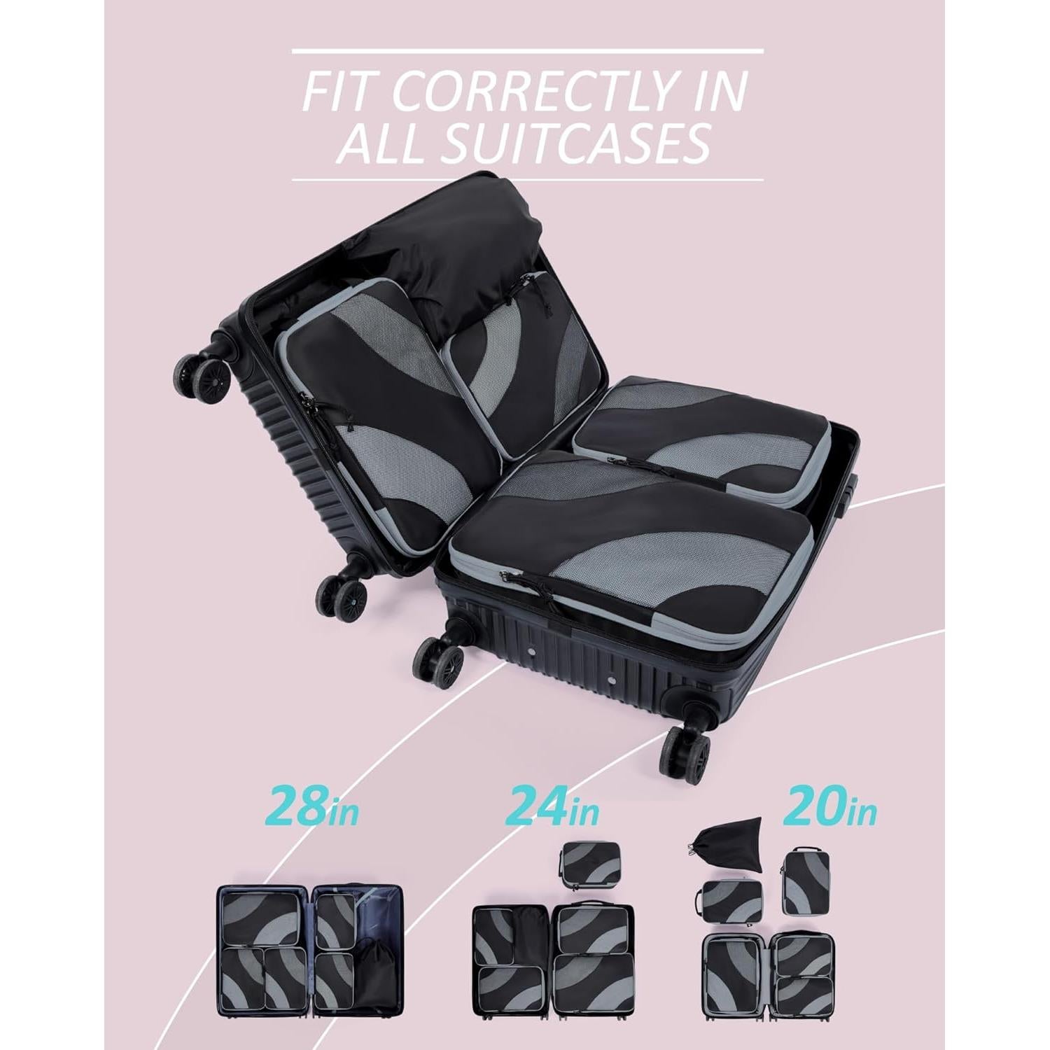 Cubos de Compresión BAGSMART 6 Set para Equipaje 29x40cm