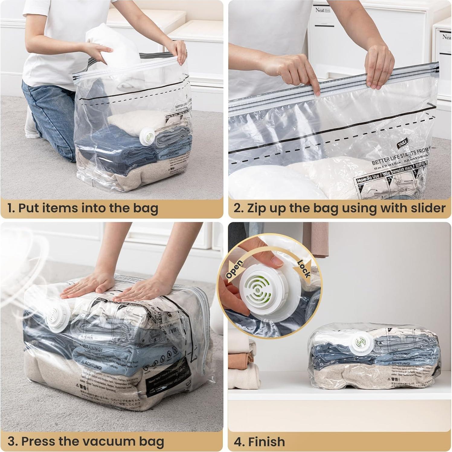 Bolsas de Almacenamiento al Vacío TAILI 8 Medias 63,5x48,3 cm