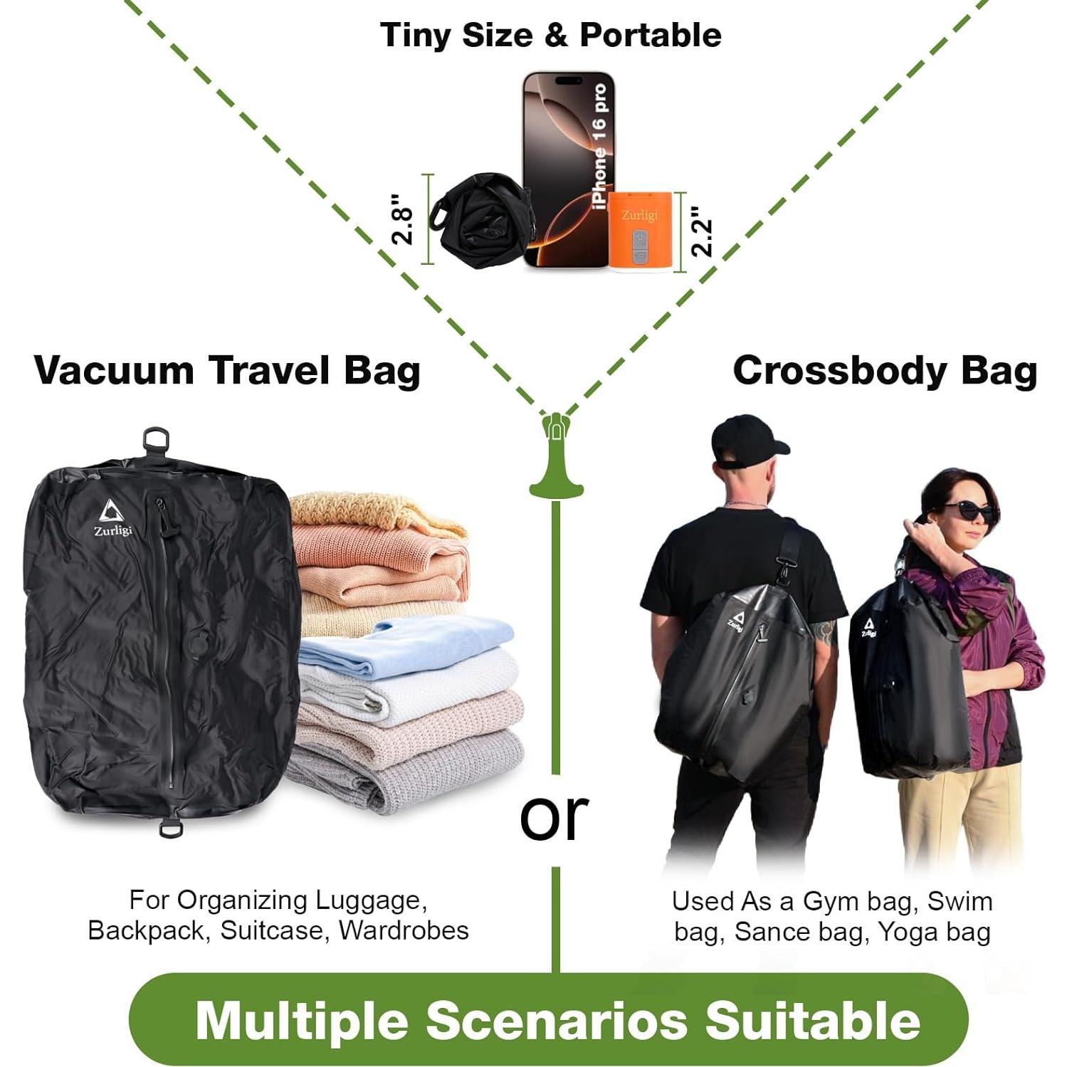 Bolsas de Vacío Zurligi 14x18 Pulgadas con Correa Ajustable