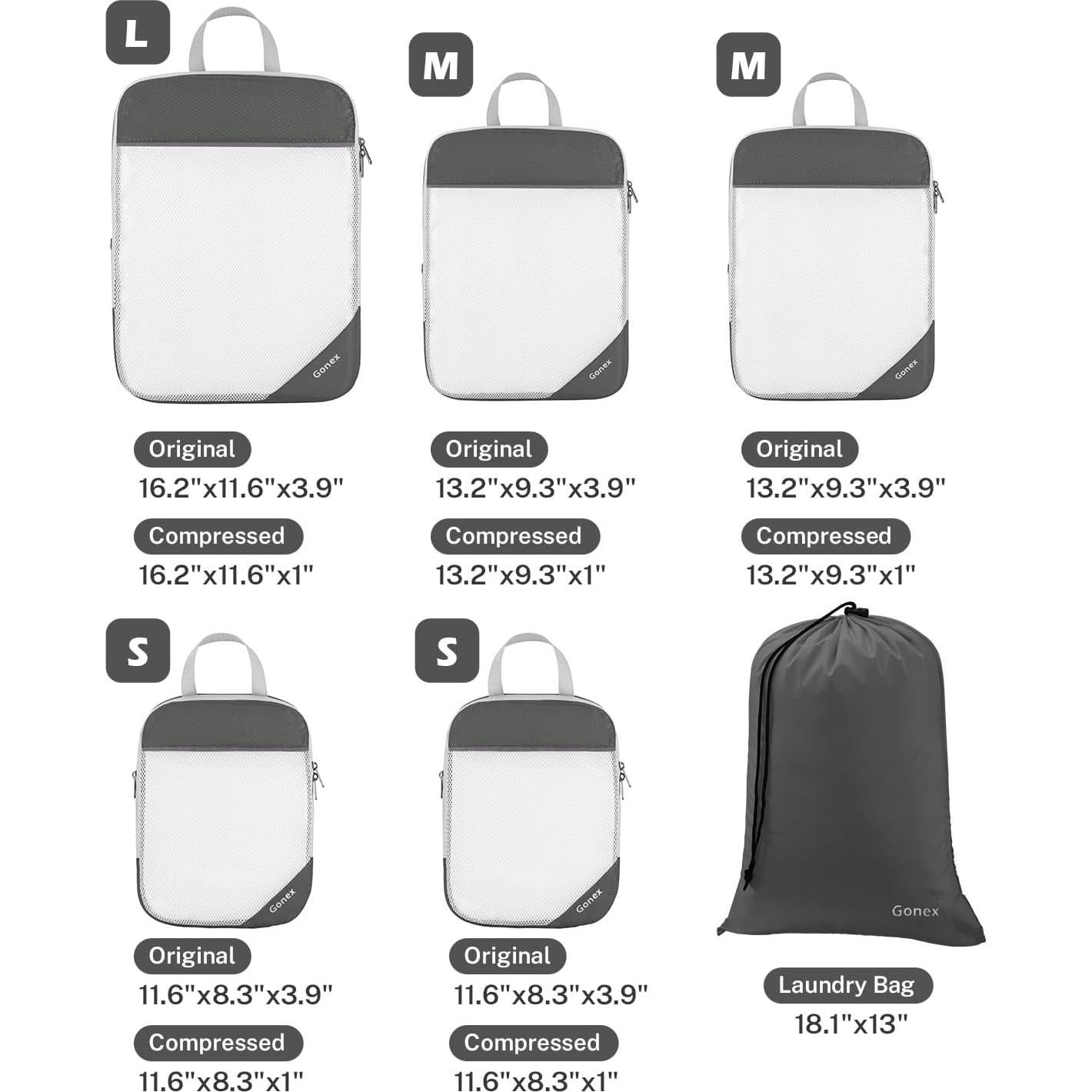 Cubos de Compresión Gonex 6 Piezas para Empacar
