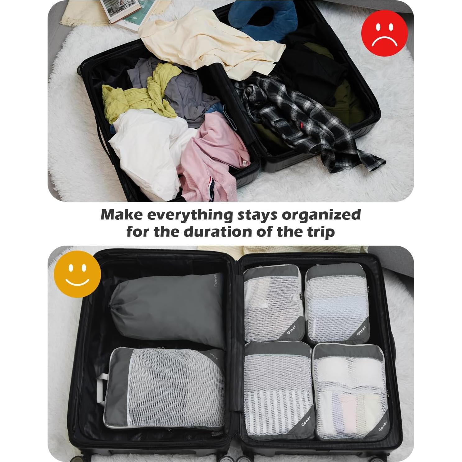 Cubos de Compresión Gonex 6 Piezas para Empacar