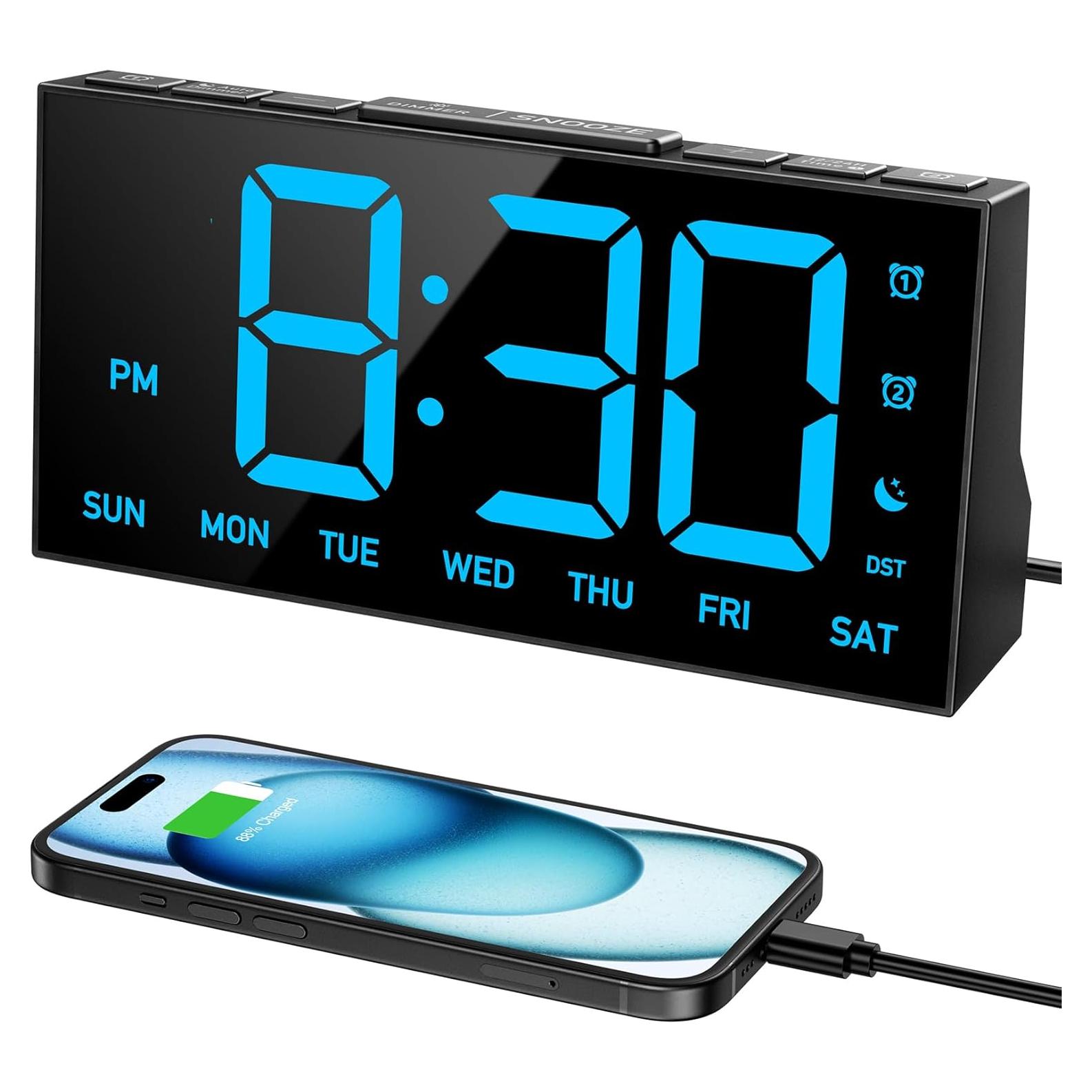 Reloj Despertador Digital GOLOZA LED con Alarmas Dobles
