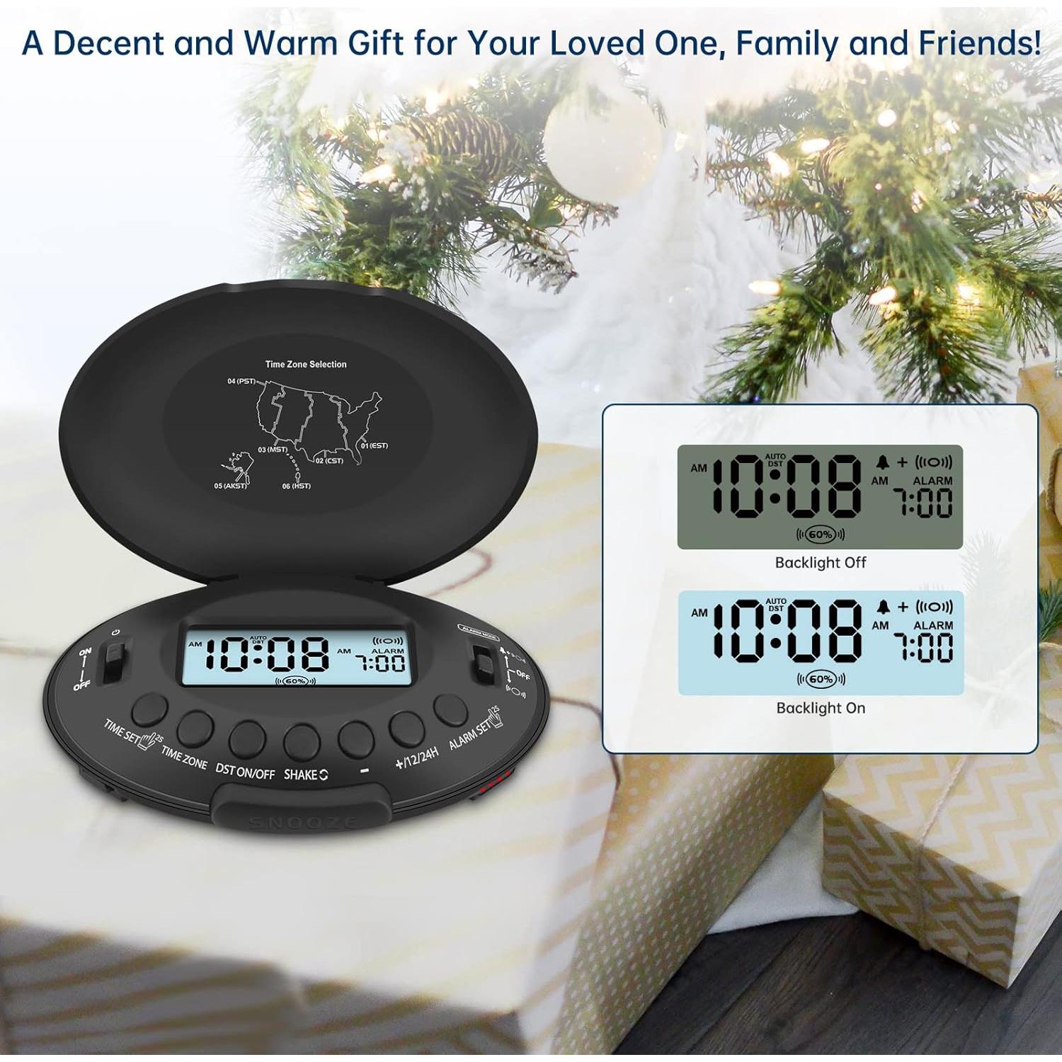 Reloj Despertador Vibrante DreamSky DS2202 Negro Portátil