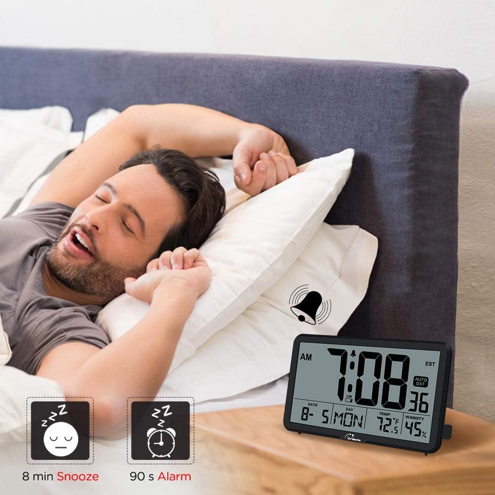 Reloj de Pared Digital WallarGe Negro con Temperatura y Humedad