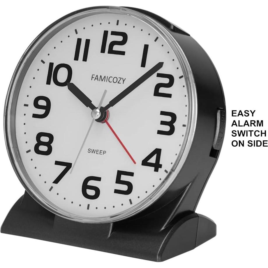 Reloj de Alarma Analógico FAMICOZY Silencioso 11.43 cm