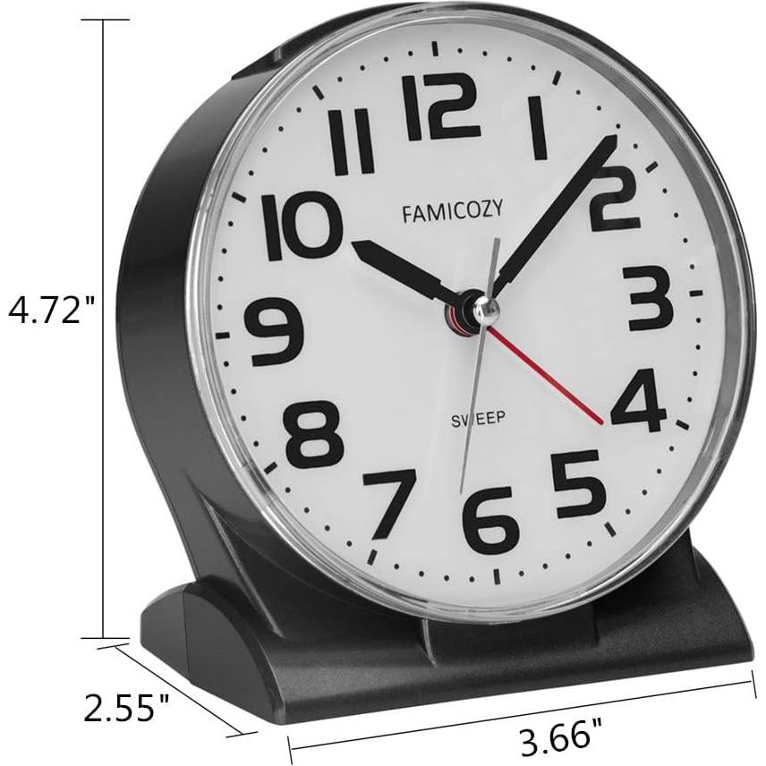 Reloj de Alarma Analógico FAMICOZY Silencioso 11.43 cm