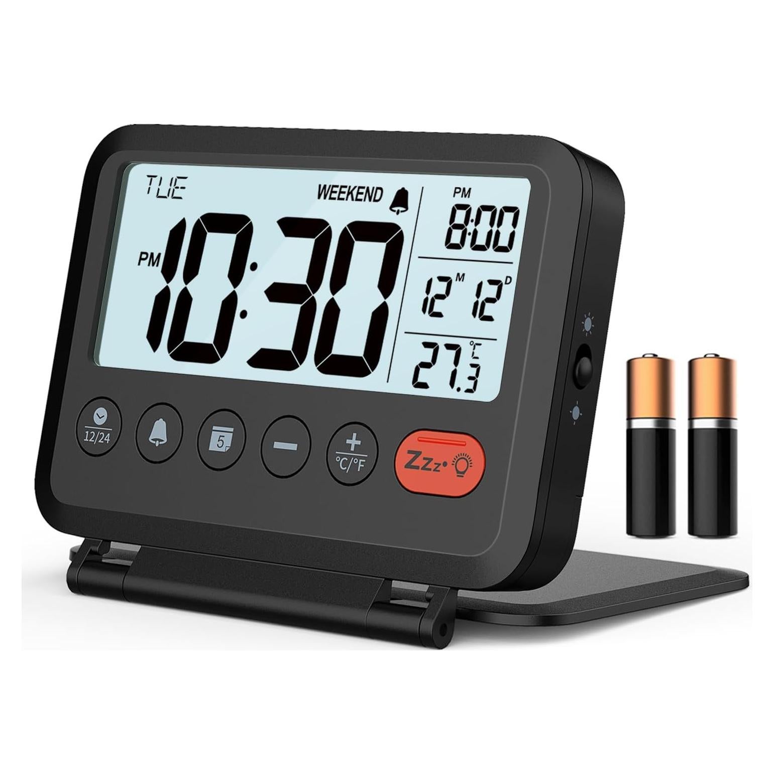 Reloj Despertador Digital MeesMeek Negro 10.16 cm LCD