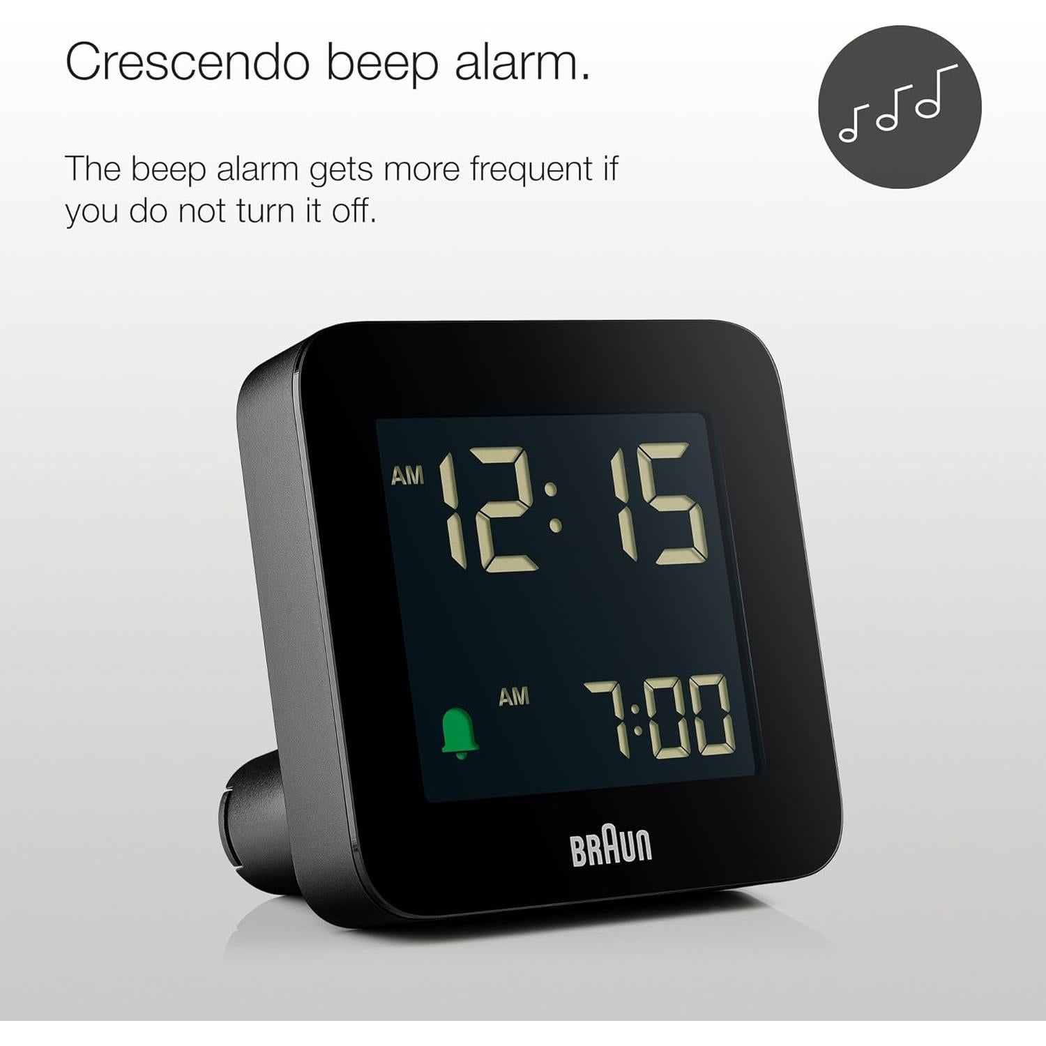 Reloj Despertador Digital Braun BC09B Negro con Alarma