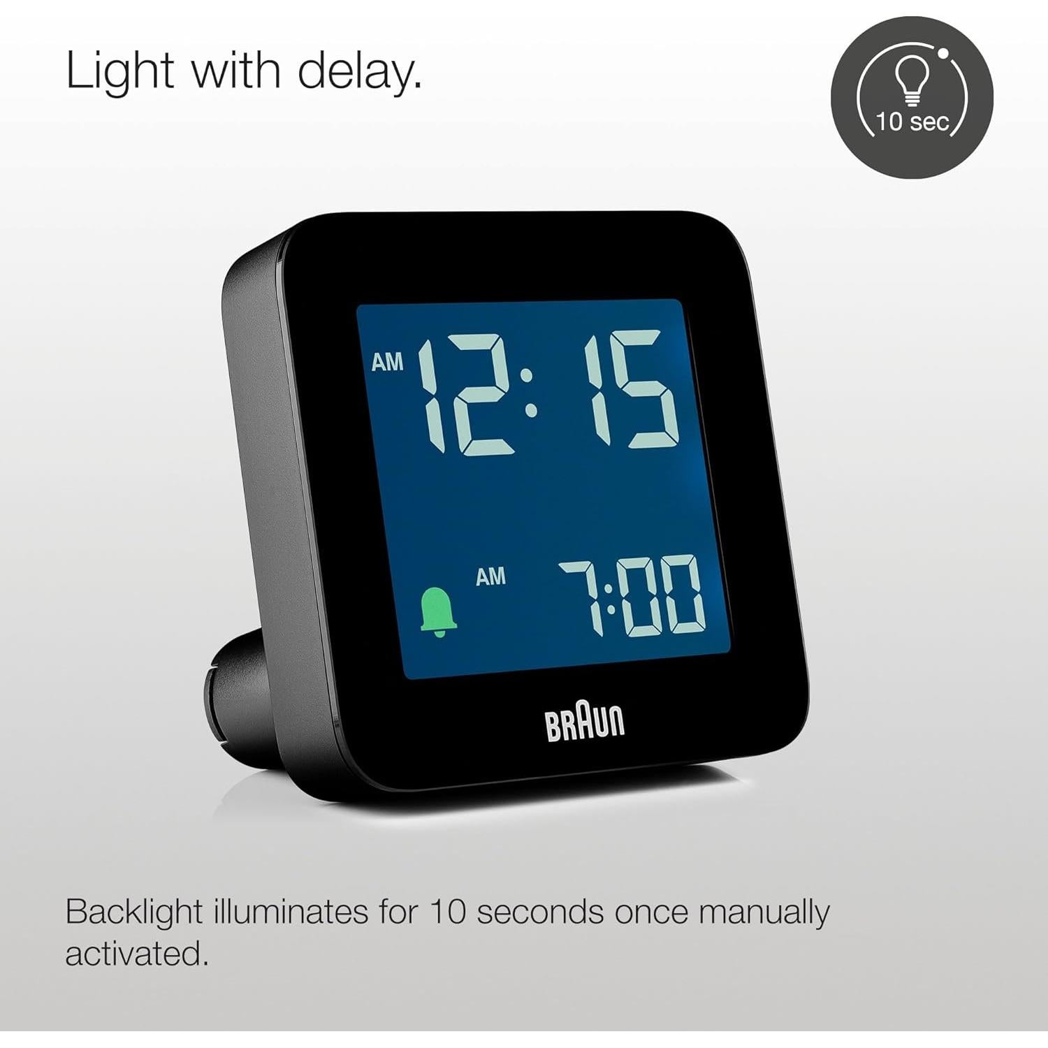 Reloj Despertador Digital Braun BC09B Negro con Alarma