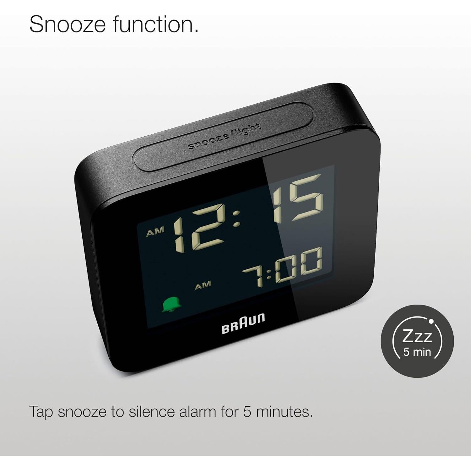 Reloj Despertador Digital Braun BC09B Negro con Alarma