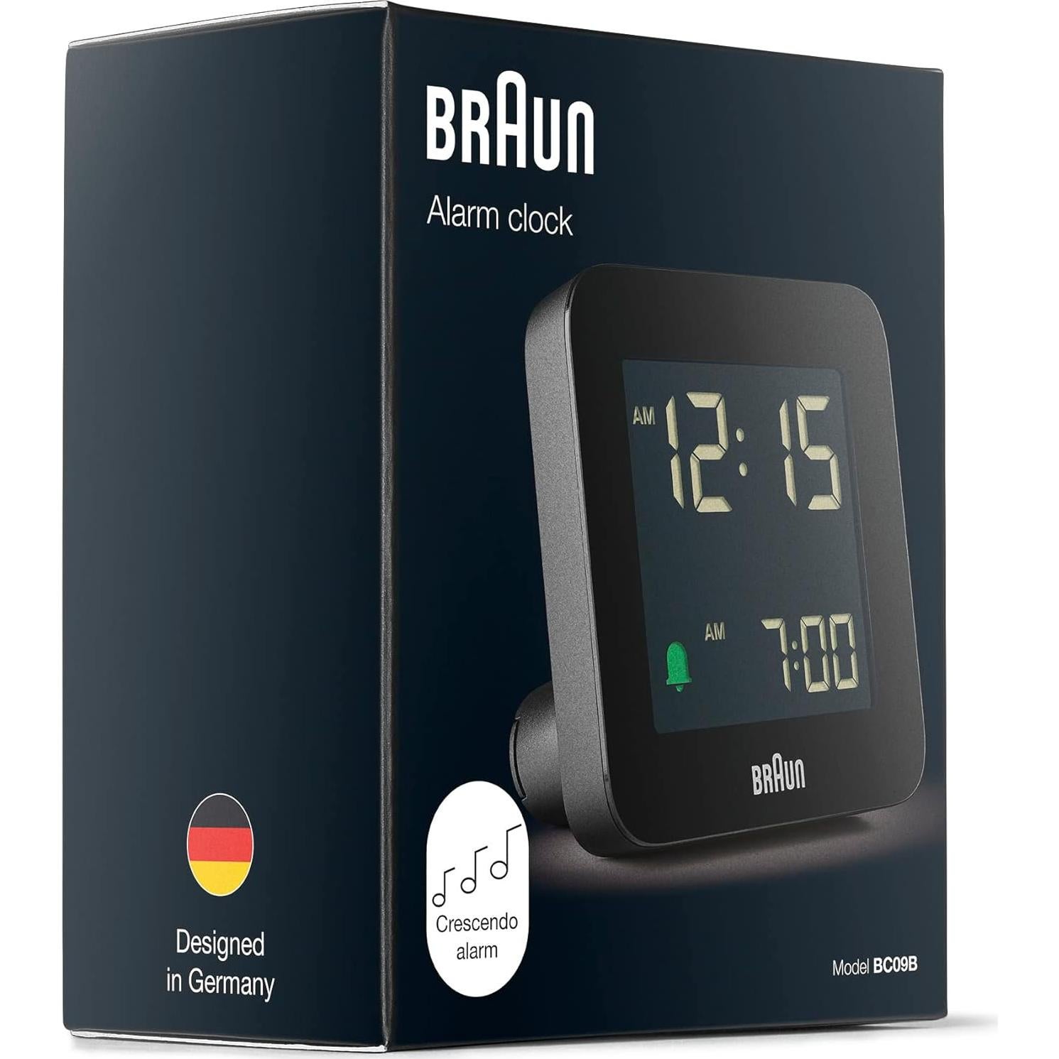 Reloj Despertador Digital Braun BC09B Negro con Alarma