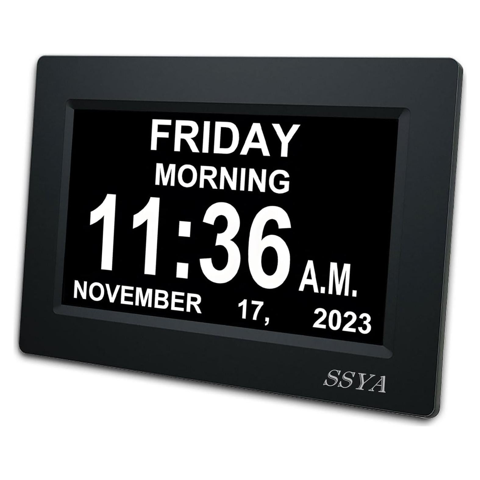Reloj Digital Calendario SSYA 7" Pantalla Grande Alarma