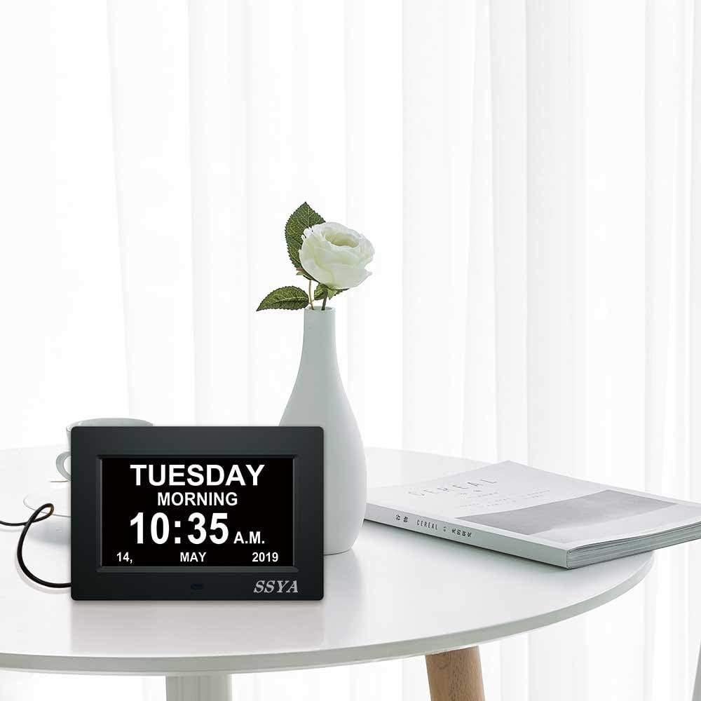 Reloj Digital Calendario SSYA 7" Pantalla Grande Alarma