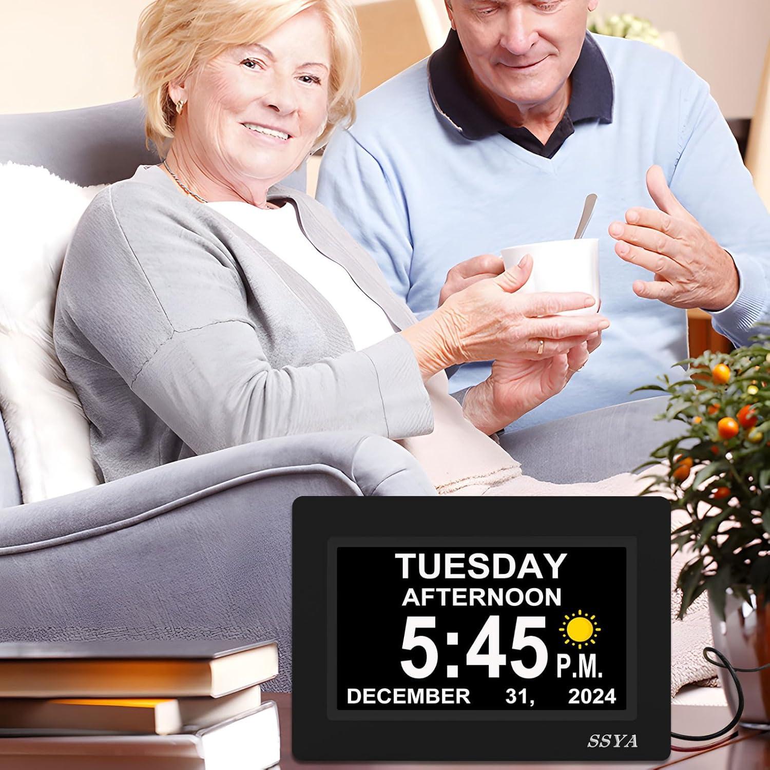 Reloj Digital Calendario SSYA 7" Pantalla Grande Alarma