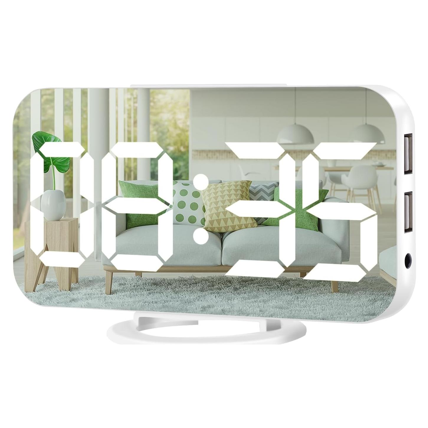 Reloj Despertador Digital Muoigoe Blanco con Pantalla LED 15.24 cm