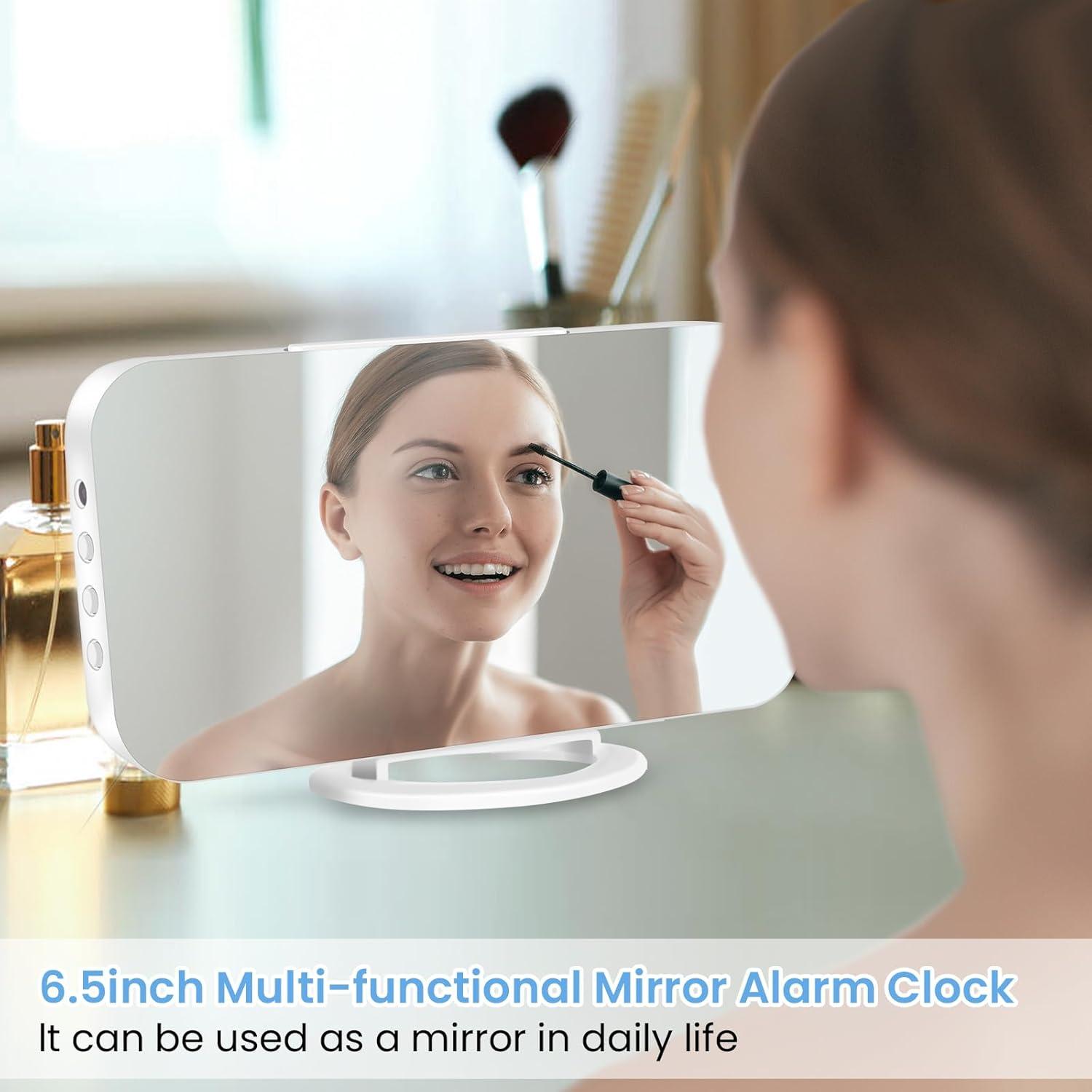 Reloj Despertador Digital Muoigoe Blanco con Pantalla LED 15.24 cm