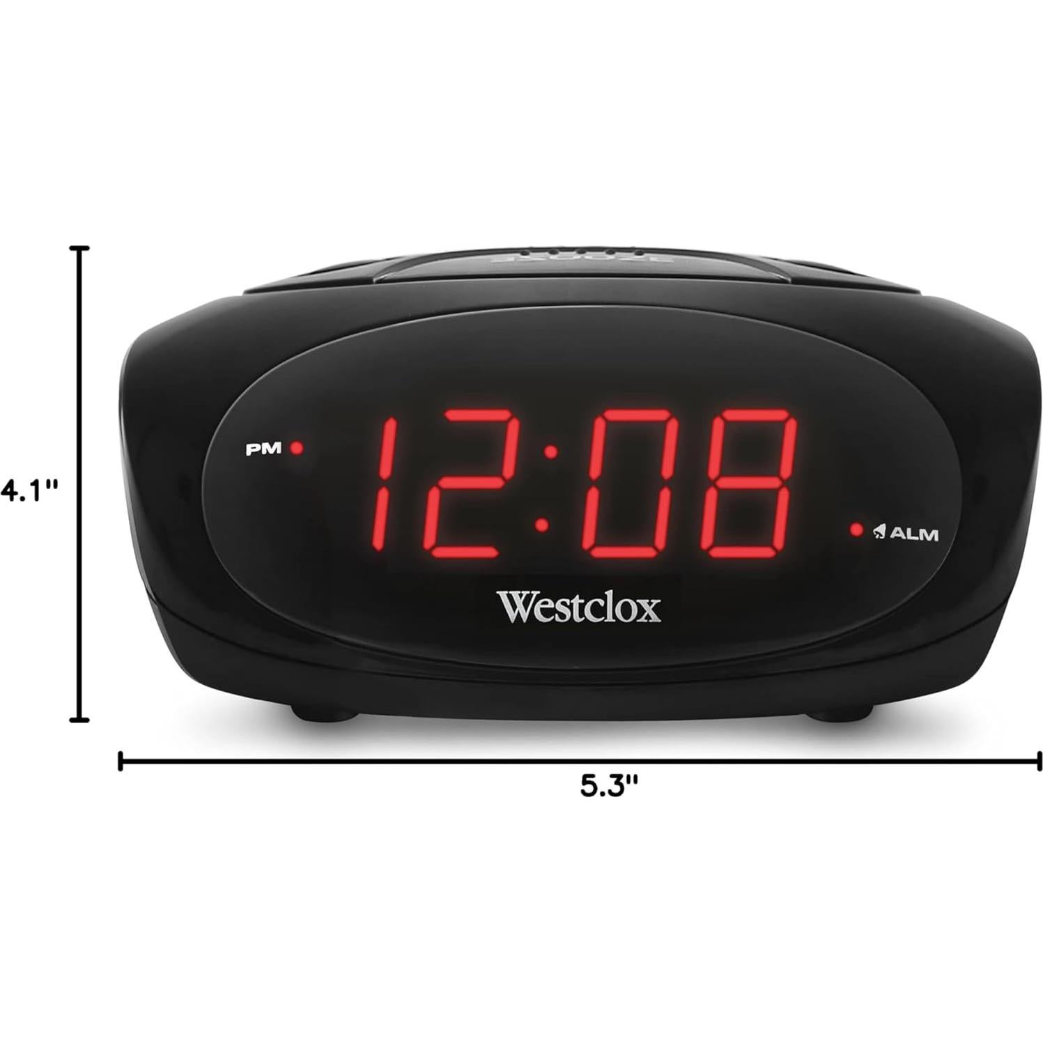 Reloj Despertador Eléctrico LED Westclox 70044A Negro