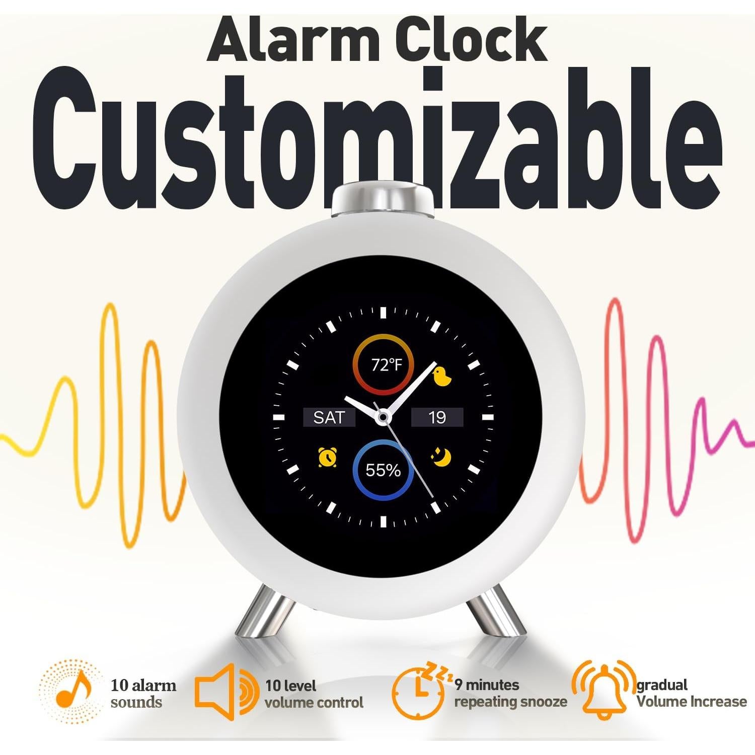 Reloj Despertador Digital MOMILLA 2.8" LCD Colorido