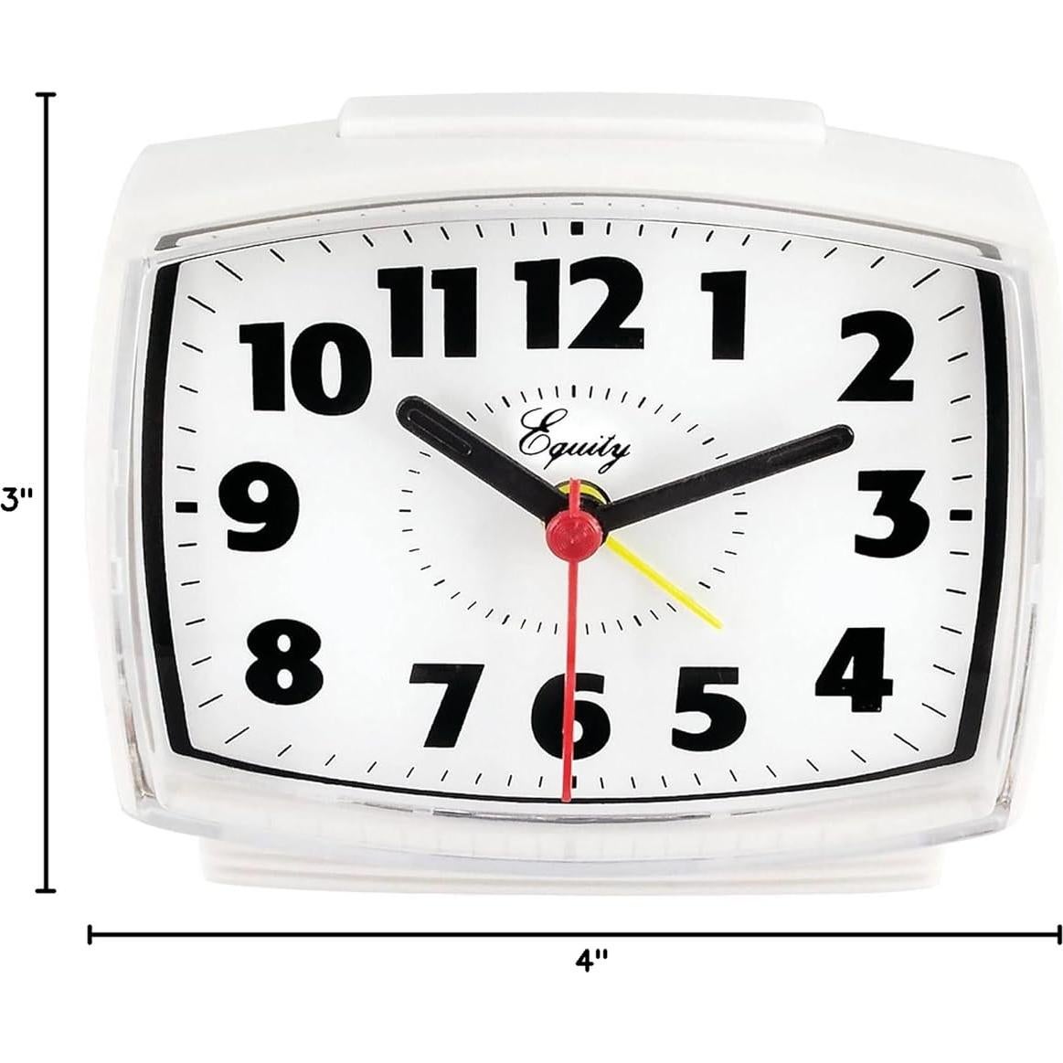 Reloj despertador analógico Equity 33100 eléctrico silencioso