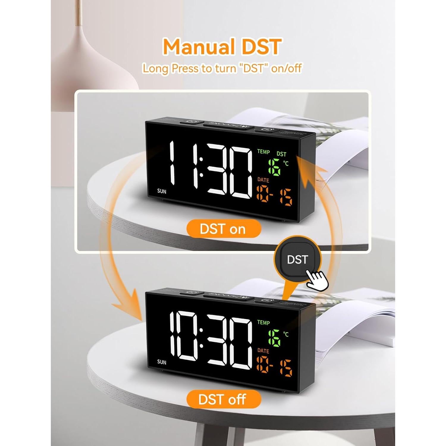 Reloj Despertador Digital Netzu con Temperatura y Alarmas