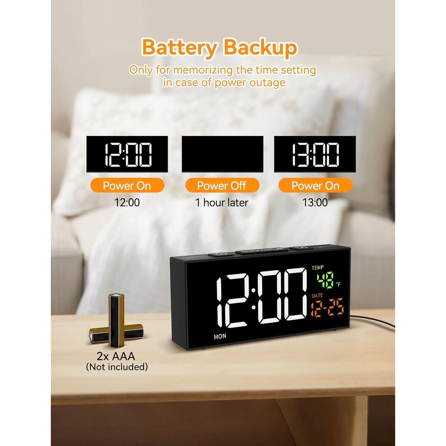 Reloj Despertador Digital Netzu con Temperatura y Alarmas