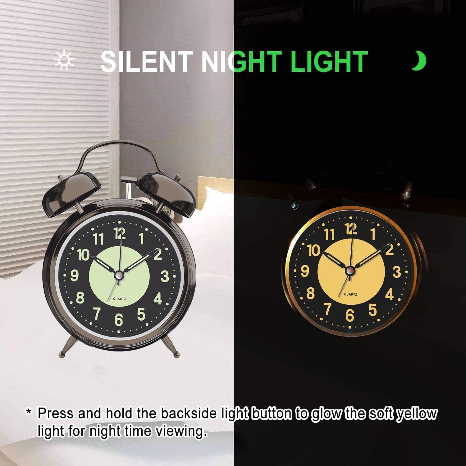 Reloj Despertador Lesipee Analógico Retro 11.4cm Níquel