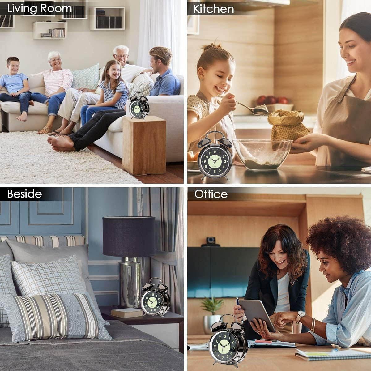 Reloj Despertador Lesipee Analógico Retro 11.4cm Níquel