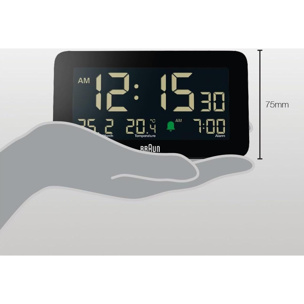 Reloj Despertador Digital Braun BC10B con Temperatura