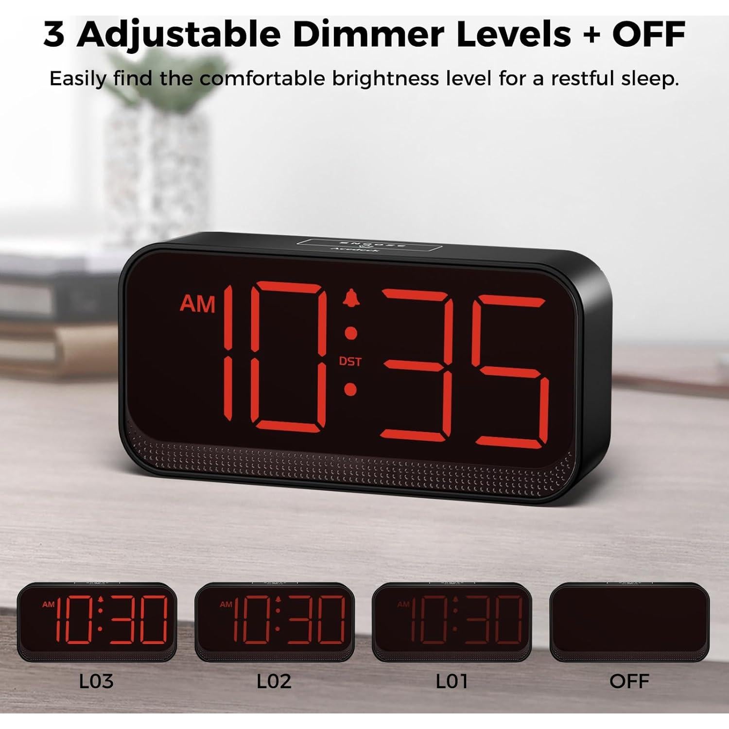 Reloj Despertador Digital Acedeck Rojo Compacto LED